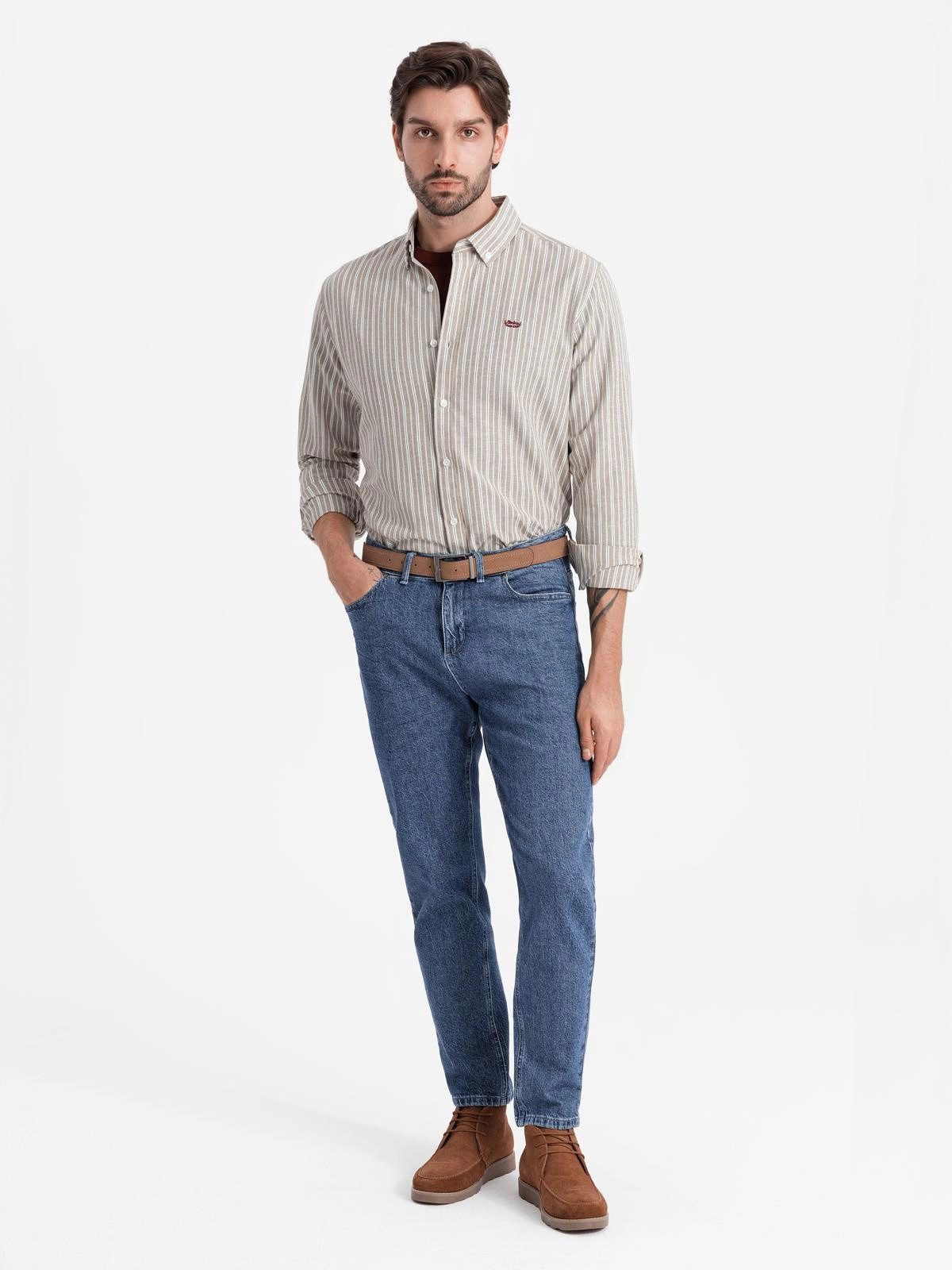 OMBRE Langarmhemd gestreiftes Hemd günstig online kaufen