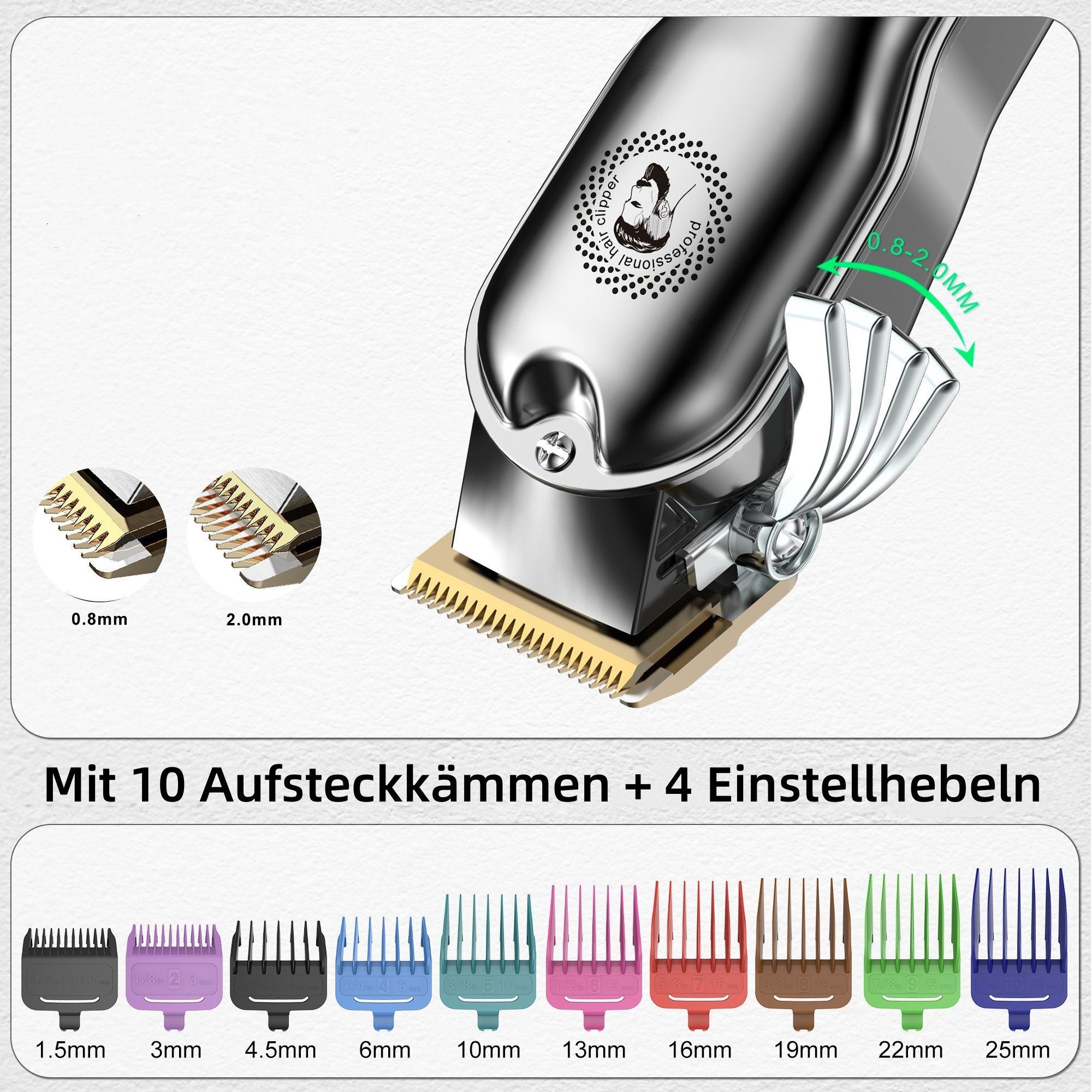 HATTEKER Haarschneider RFC696T, Bartschneider Nasenhaartrimmer 3in1