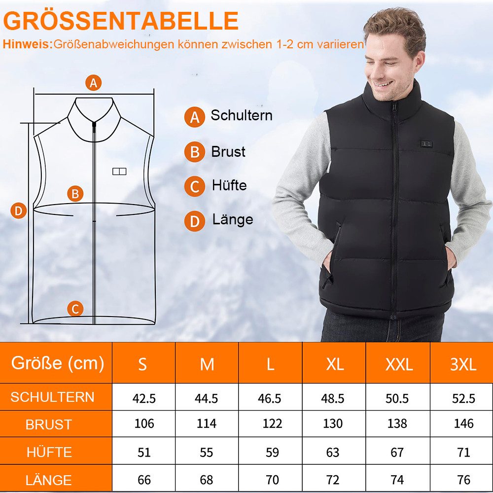 Mincoo Funktionsweste Beheizbare Weste Herren mit 16000mAh Powerbank 3 Eins günstig online kaufen