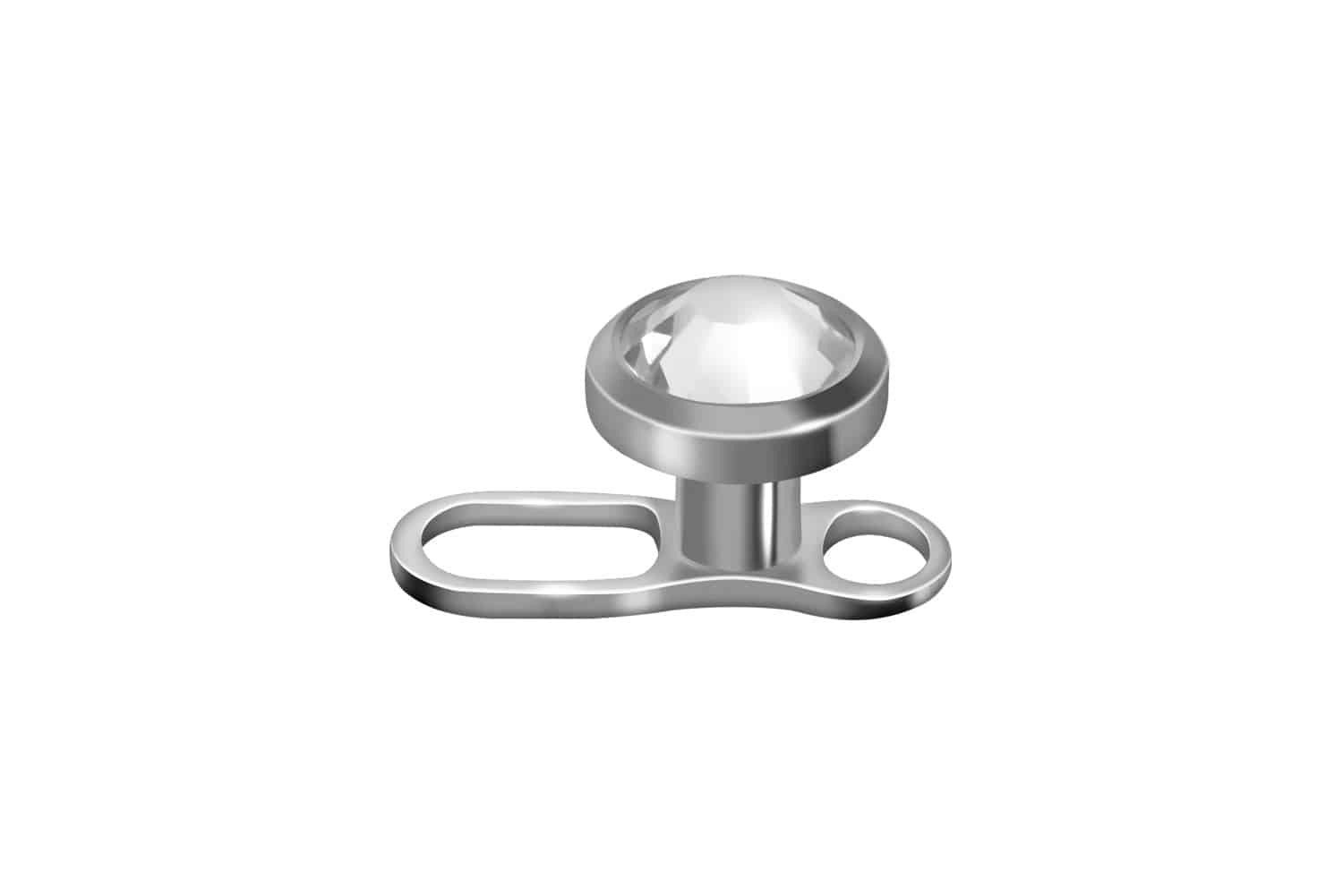 Piercing-Implantat Titan Dermal Anchor DISC + KRISTALL