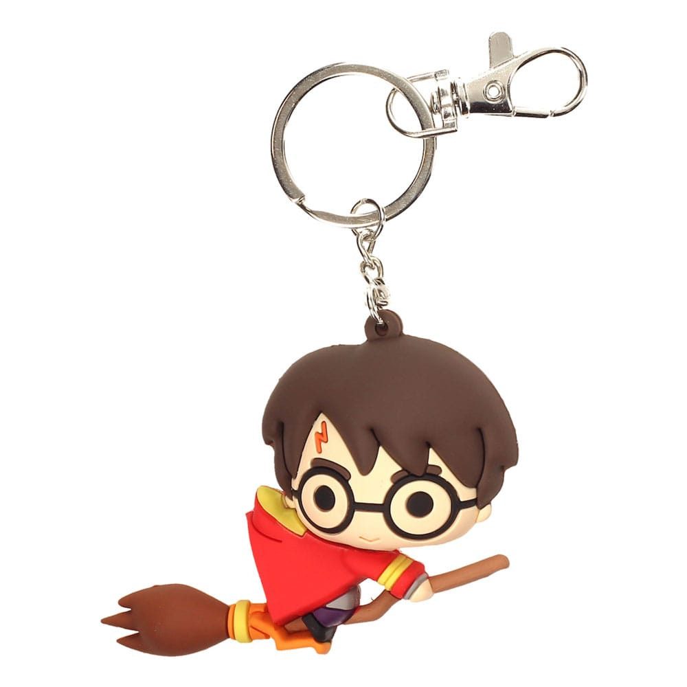 Schlüsselanhänger Harry Potter Gummi-Schlüsselanhänger Harry Potter & Broomstick 7 cm