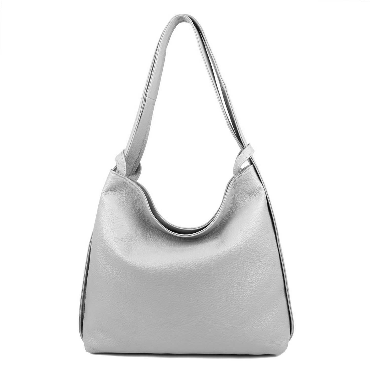 Hellgrau (echtes Leder)