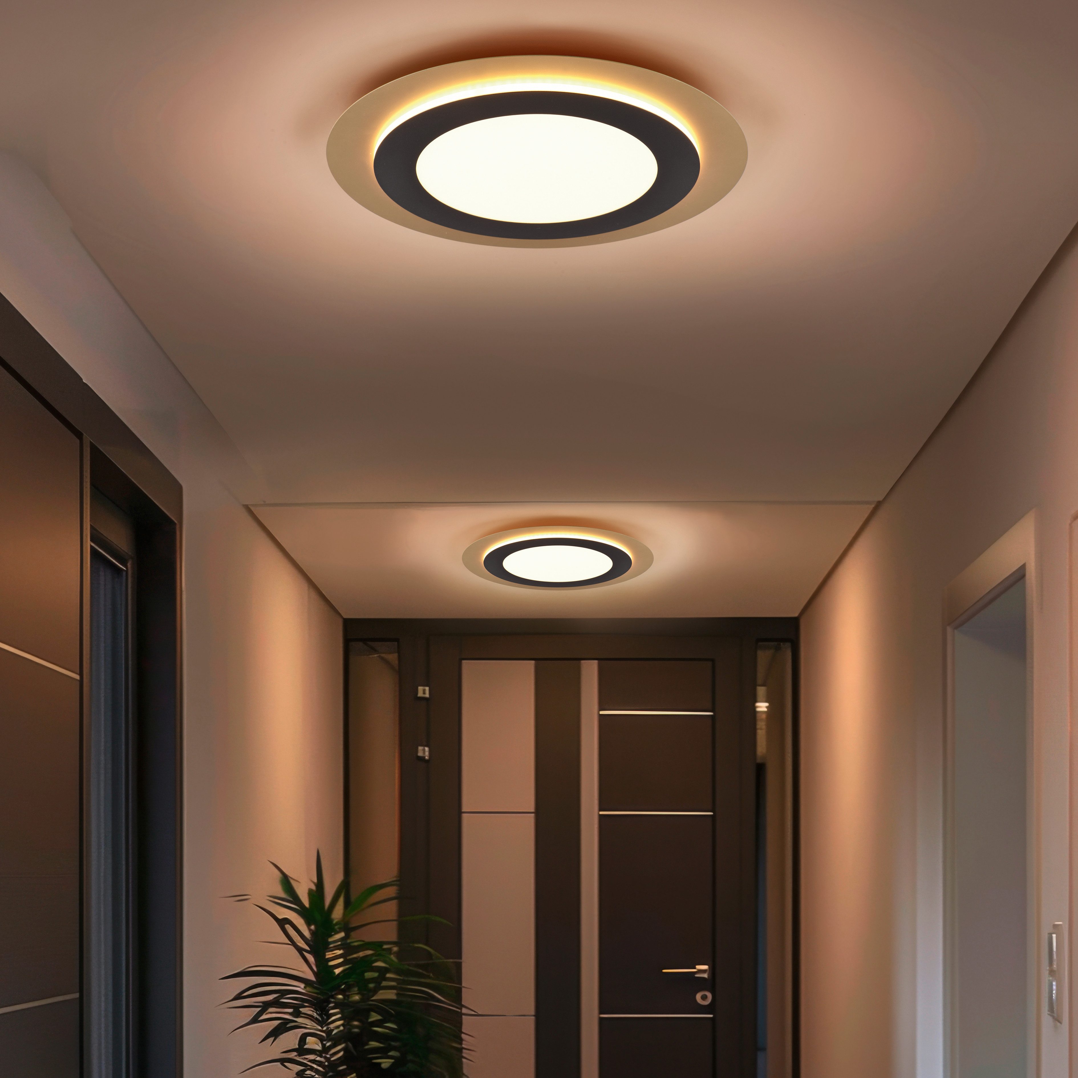 TRIO Leuchten LED Deckenleuchte MORGAN, runde Deckenlampe Ø 45cm, dimmbar, CCT, Memoryfunktion, Timer, Nachtlichtfunktion, LED fest integriert, warmweiß - kaltweiß, Nachtlicht, 42W 5600 Lumen, 2700-6500 Kelvin, inkl Fernbedienung
