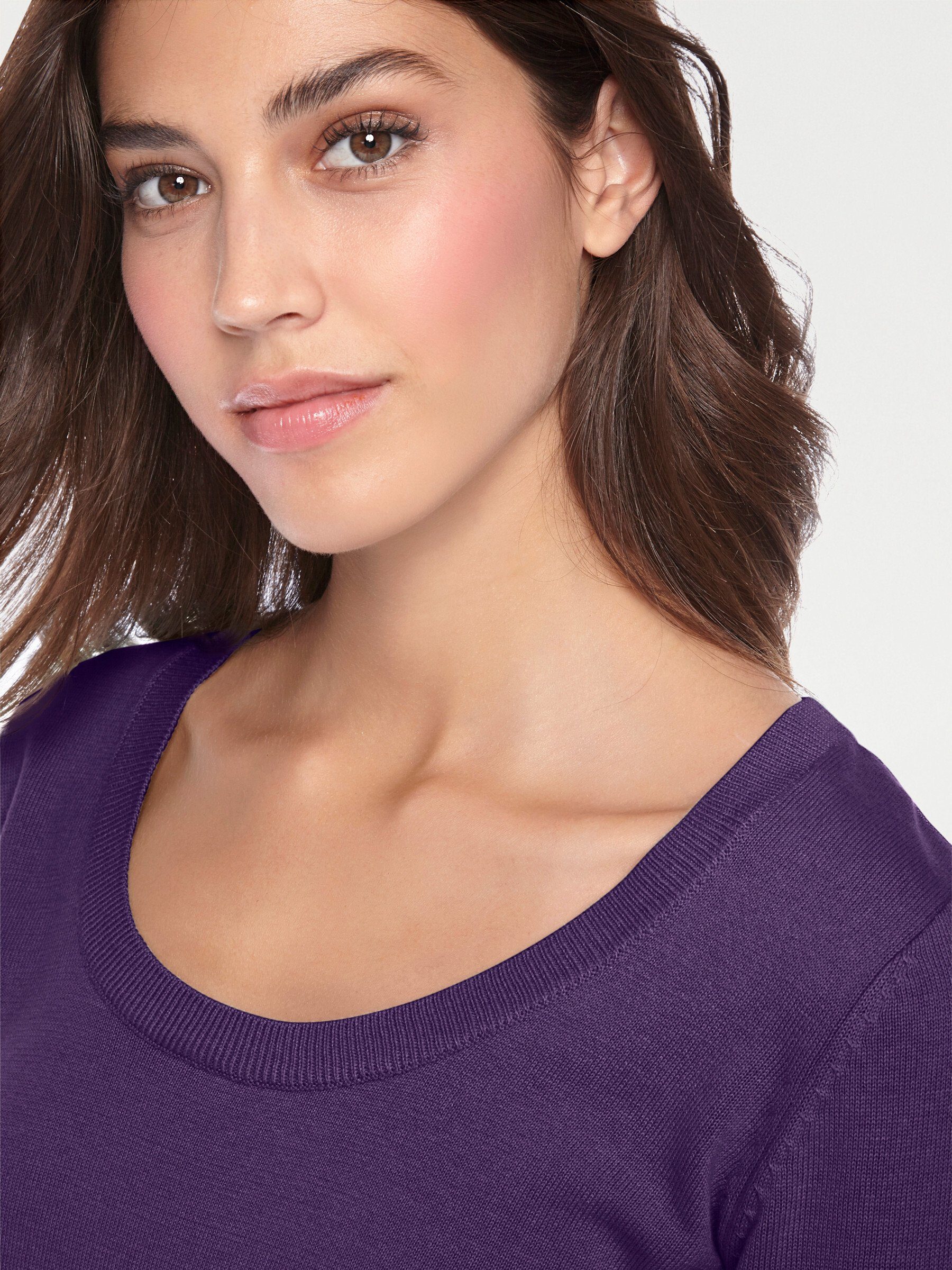 heine Strickpullover Rundhals-Pullover Langarm Feinstrick