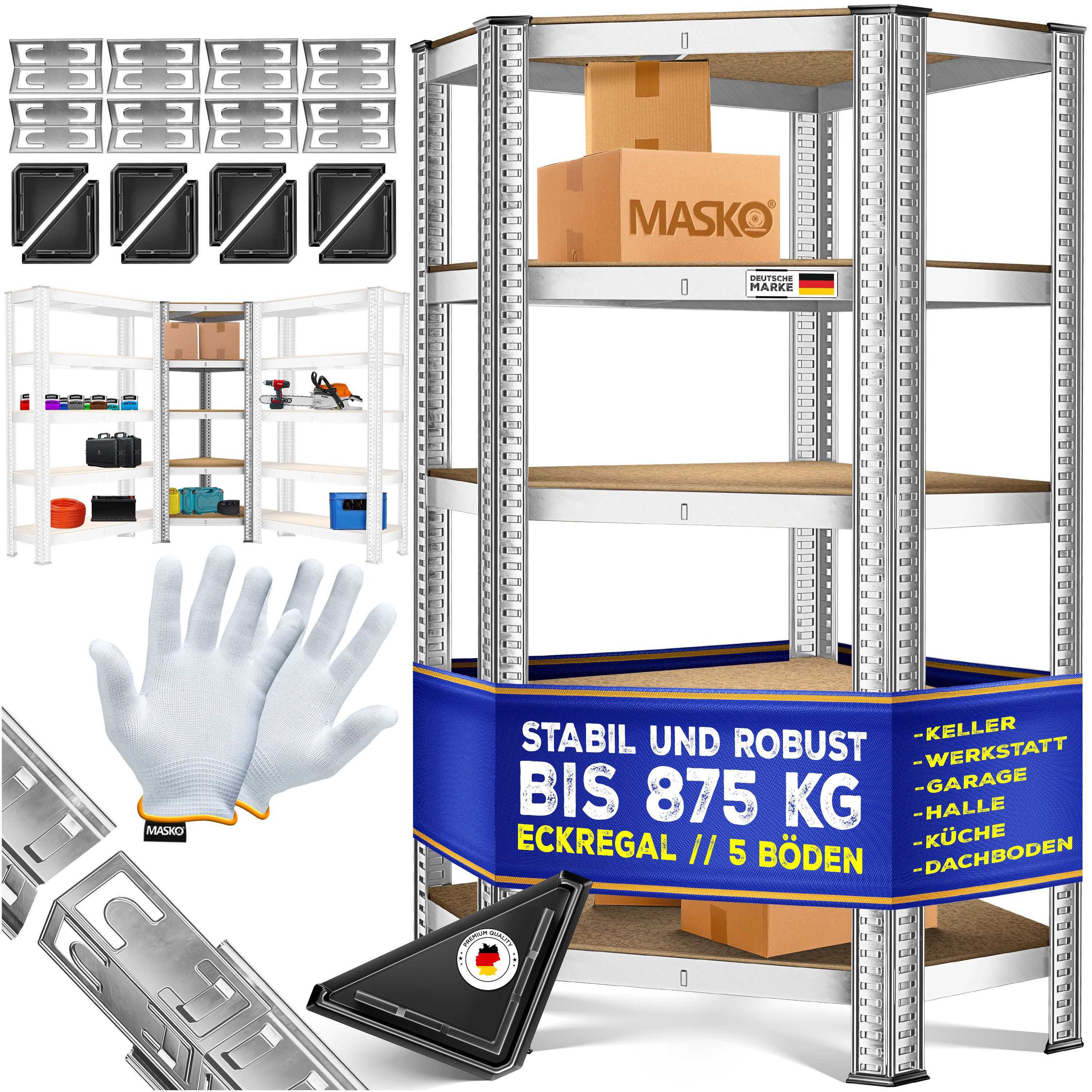 MASKO Schwerlastregal, Eckregal Lagerregal Schwerlastregal, Kellerregal, günstig online kaufen