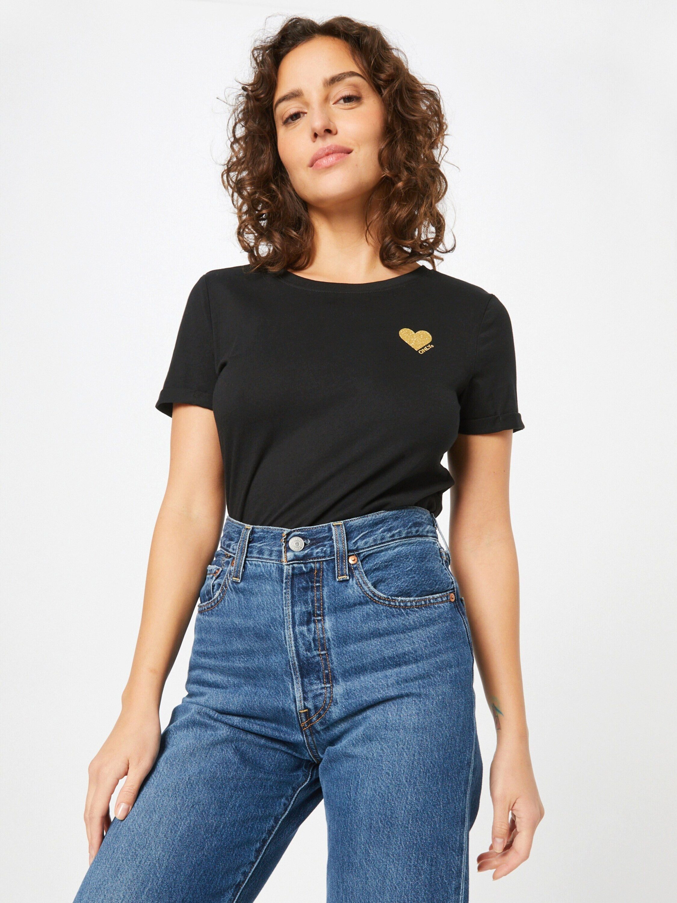 ONLY Kurzarmshirt "ONLKITA – T-Shirt mit Logo-Print und Rundhalsausschnitt" günstig online kaufen