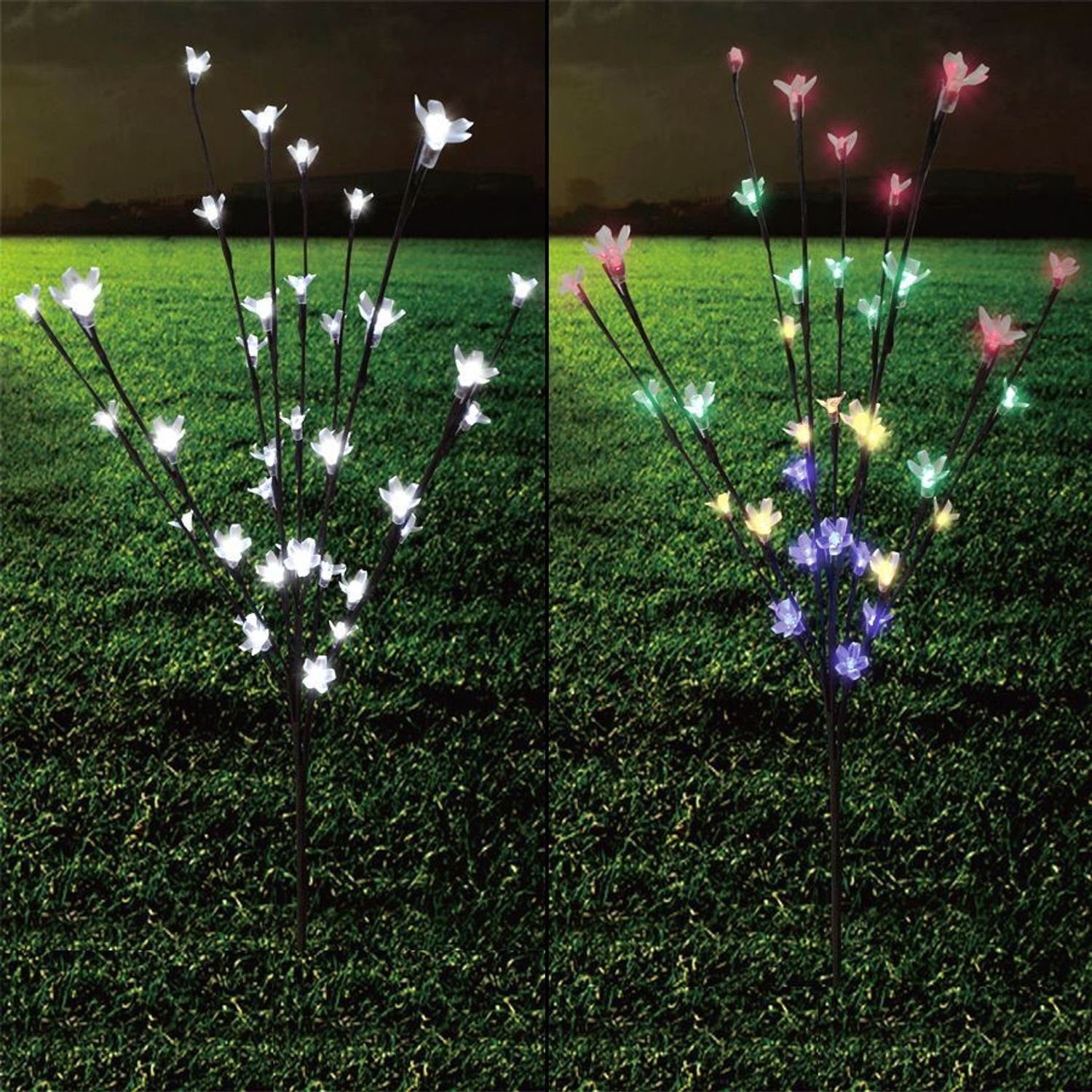 BURI Dekobaum Solar LED Lichterbaum mit Farbwechsel Leuchtbaum Dekobaum Gartendeko