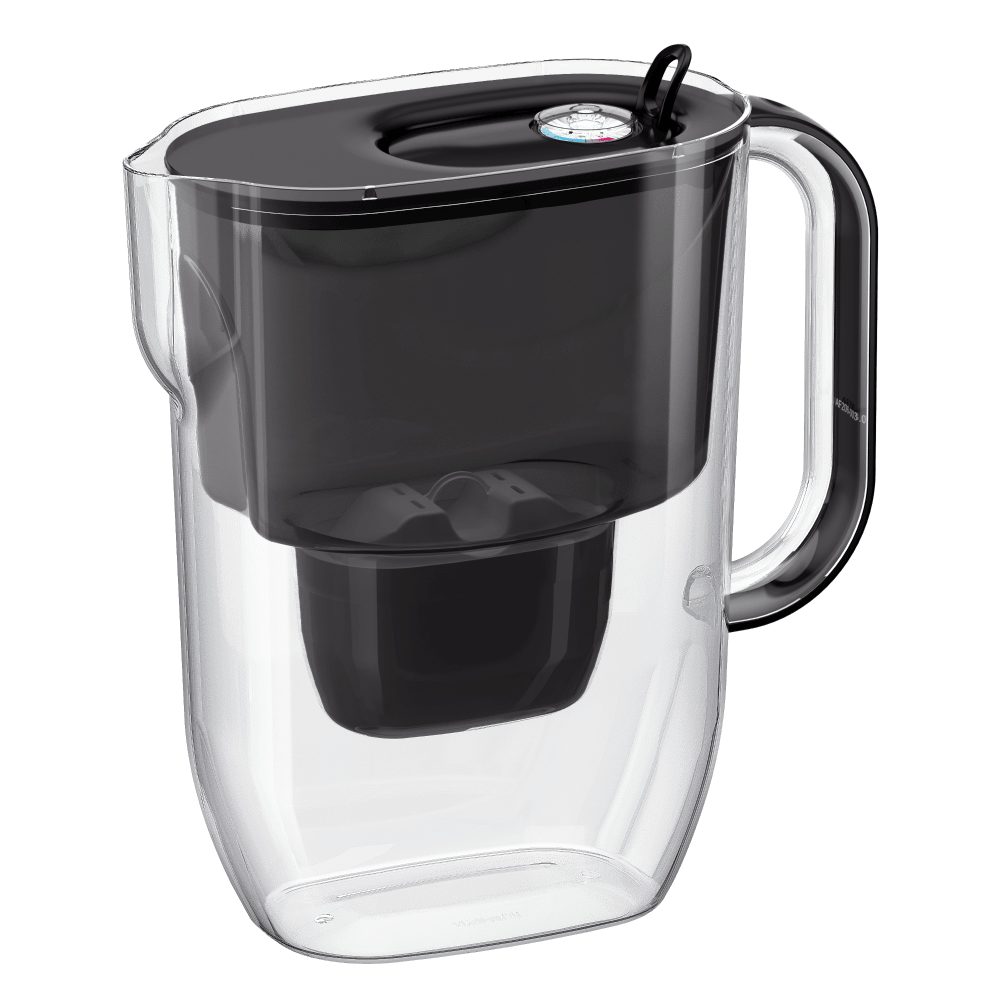 AQUAPHOR Kalk- und Wasserfilter AQUAPHOR FRESH Filterkanne inkl. MAXFOR+ Filterkartusche, schwarz, Zubehör für Filterkartuschen MAXFOR+, +H hartes Wasser & MAXFOR+ Mg. Magnesium, 200 l, /Reduziert Kalk, Chlor & weiteren Stoffen. BPA frei