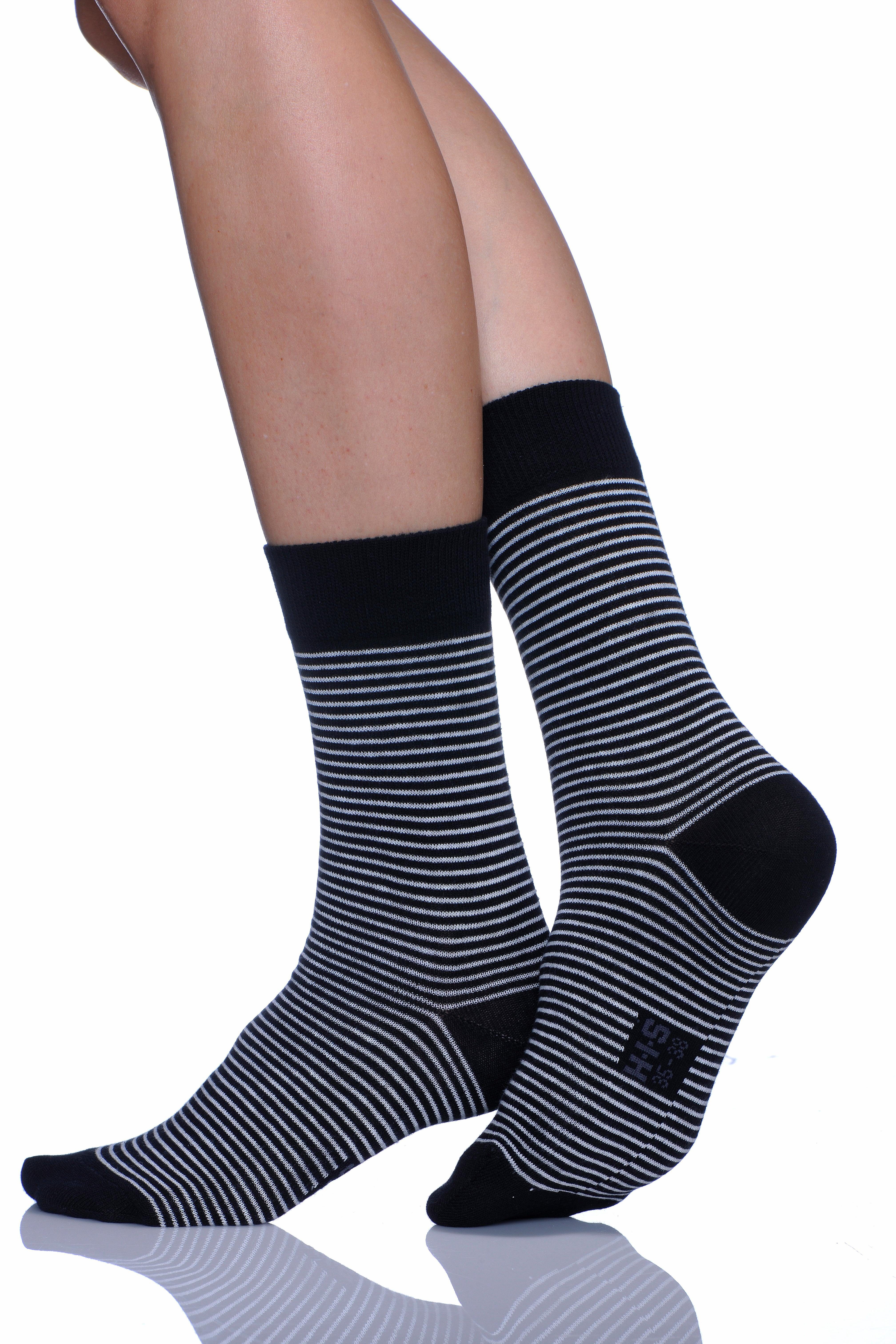 H.I.S Socken Damen Socken Ringelsocken Strümpfe (Packung, 6-Paar, Mini Crew Socken) mit druckfreiem Bündchen – Bild 4 von 5