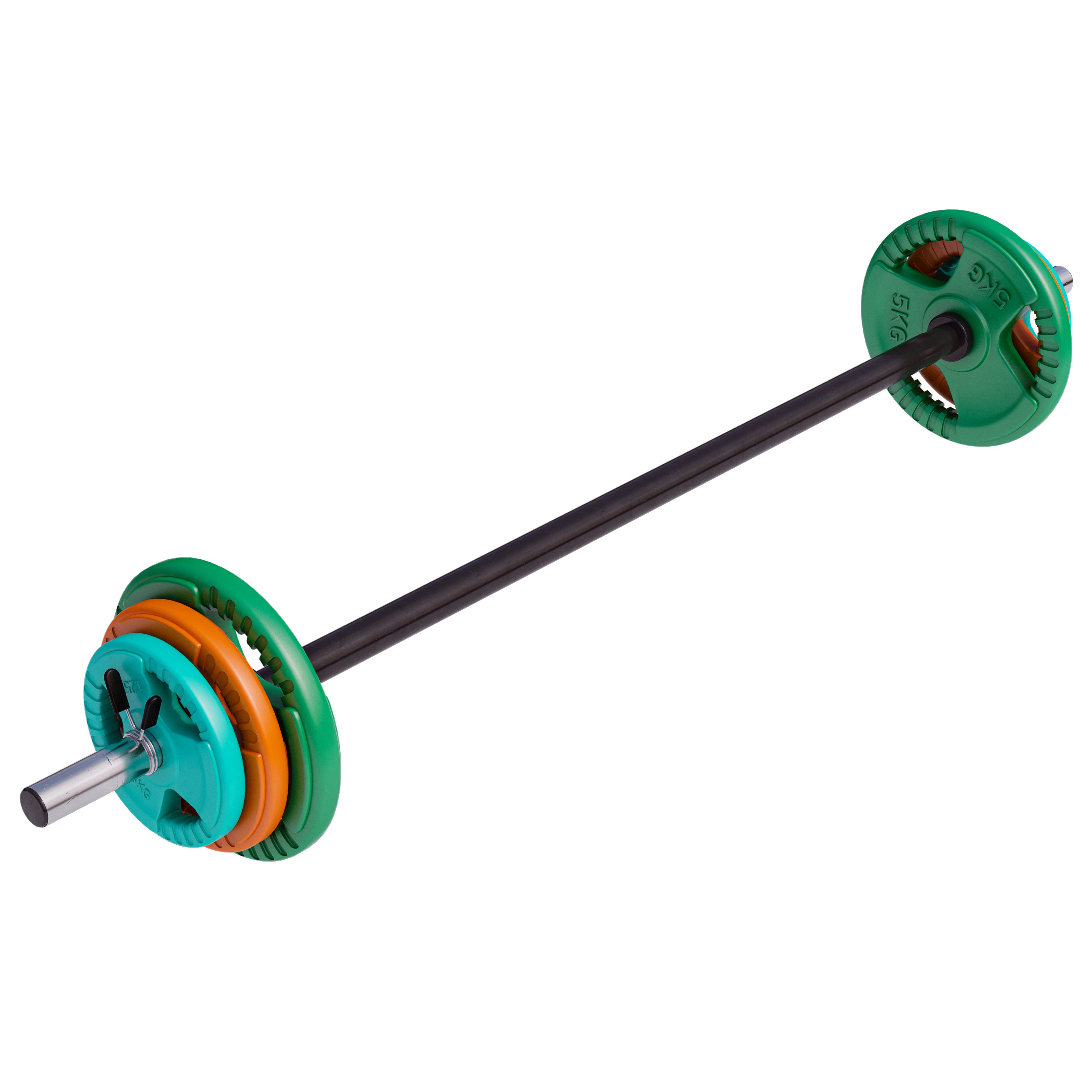Hantel-Set 19,3 kg, Lange 130 cm, 2x1,25kg, 2x2,5kg, 2x5kg, 30mm, Gusseisen