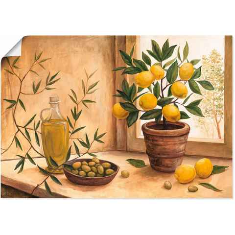 Artland Wandbild Oliven und Zitronen, Arrangements (1 St), als Alubild, Outdoorbild, Leinwandbild, Poster, Wandaufkleber