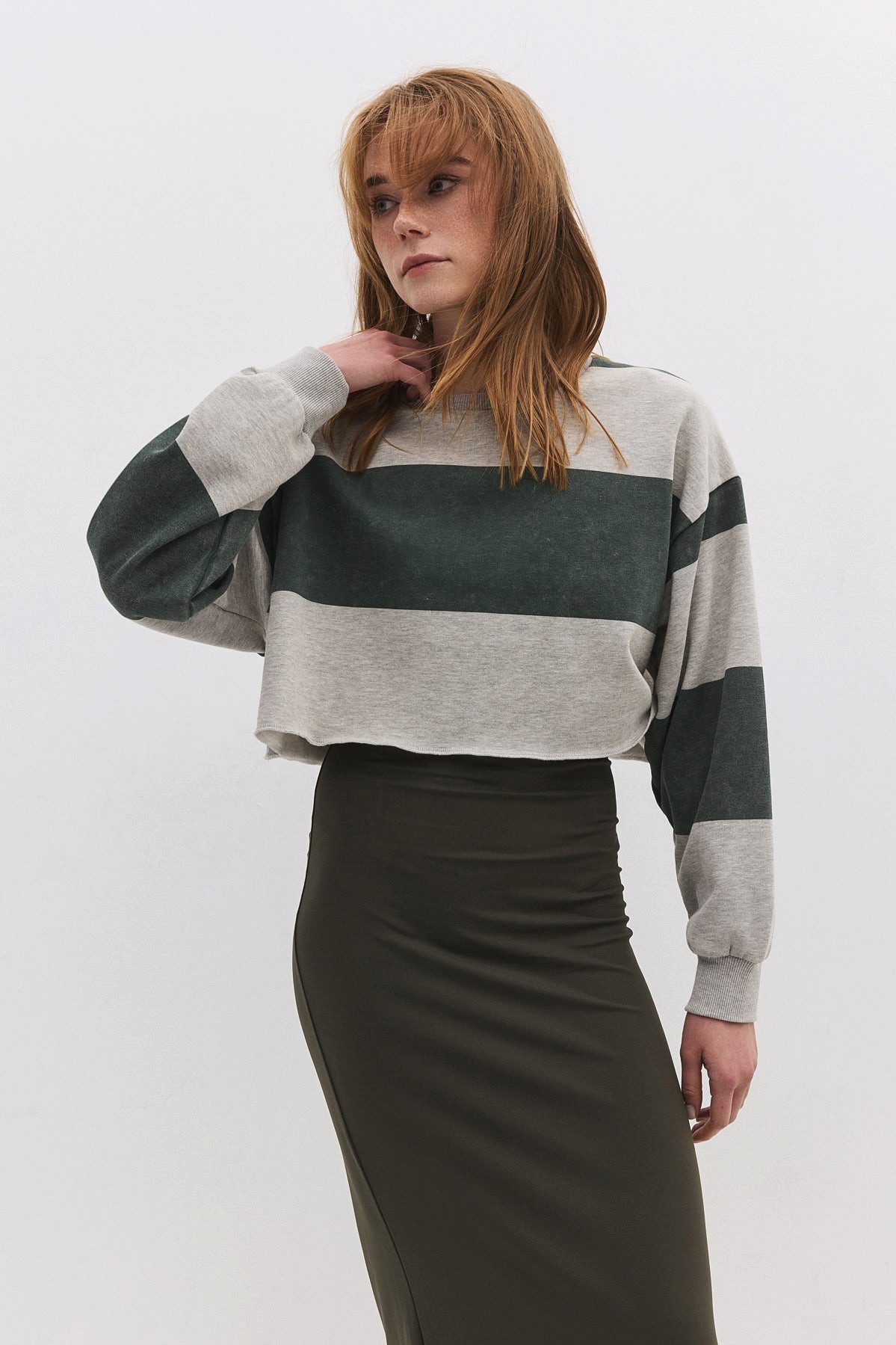 No Matter What Kapuzensweatshirt Gestreiftes Crop-Sweatshirt