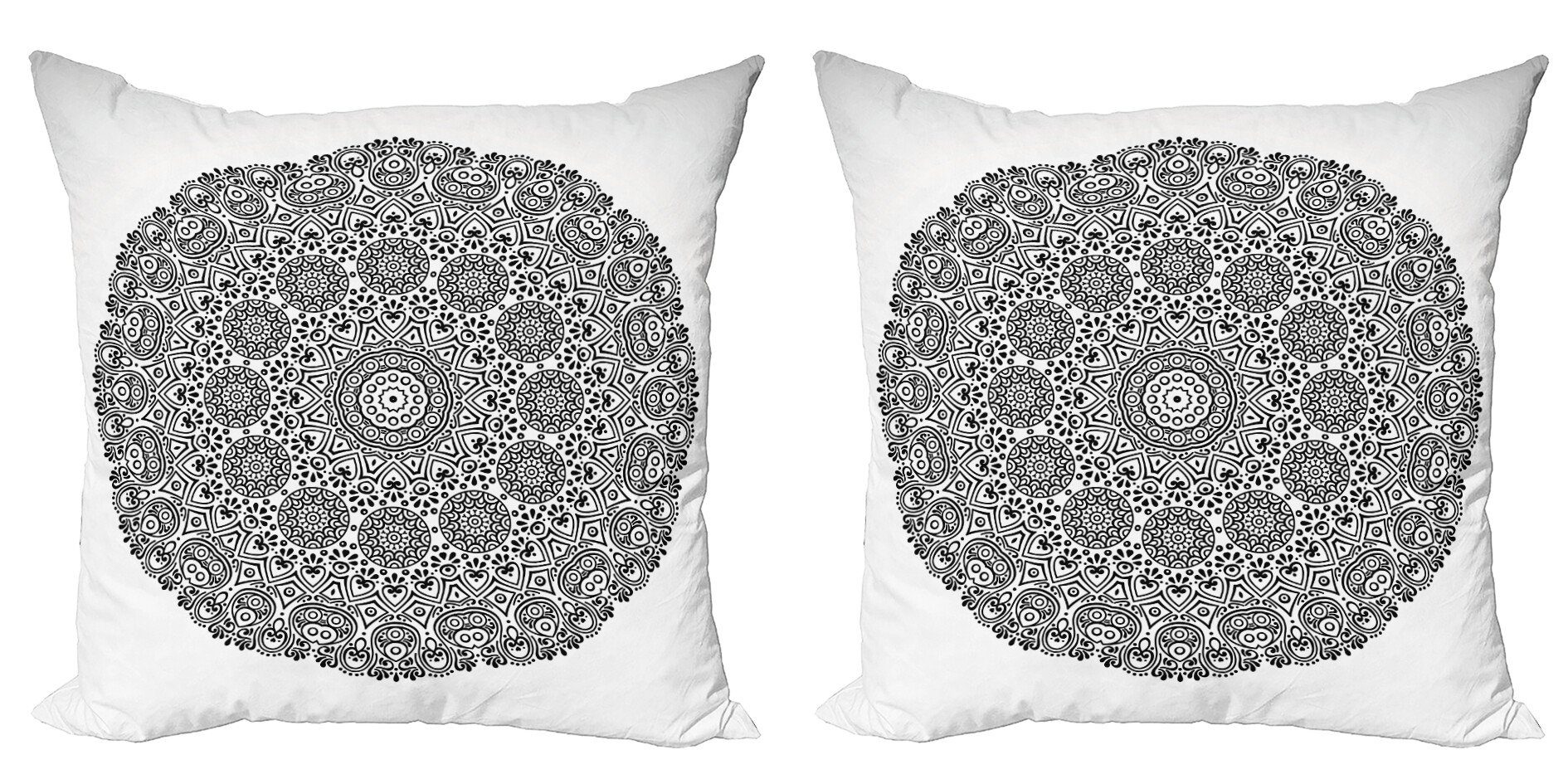 Kissenbezüge Modern Accent Doppelseitiger Digitaldruck, Abakuhaus (2 Stück), Blumen Mandala-Spitze-Kunst