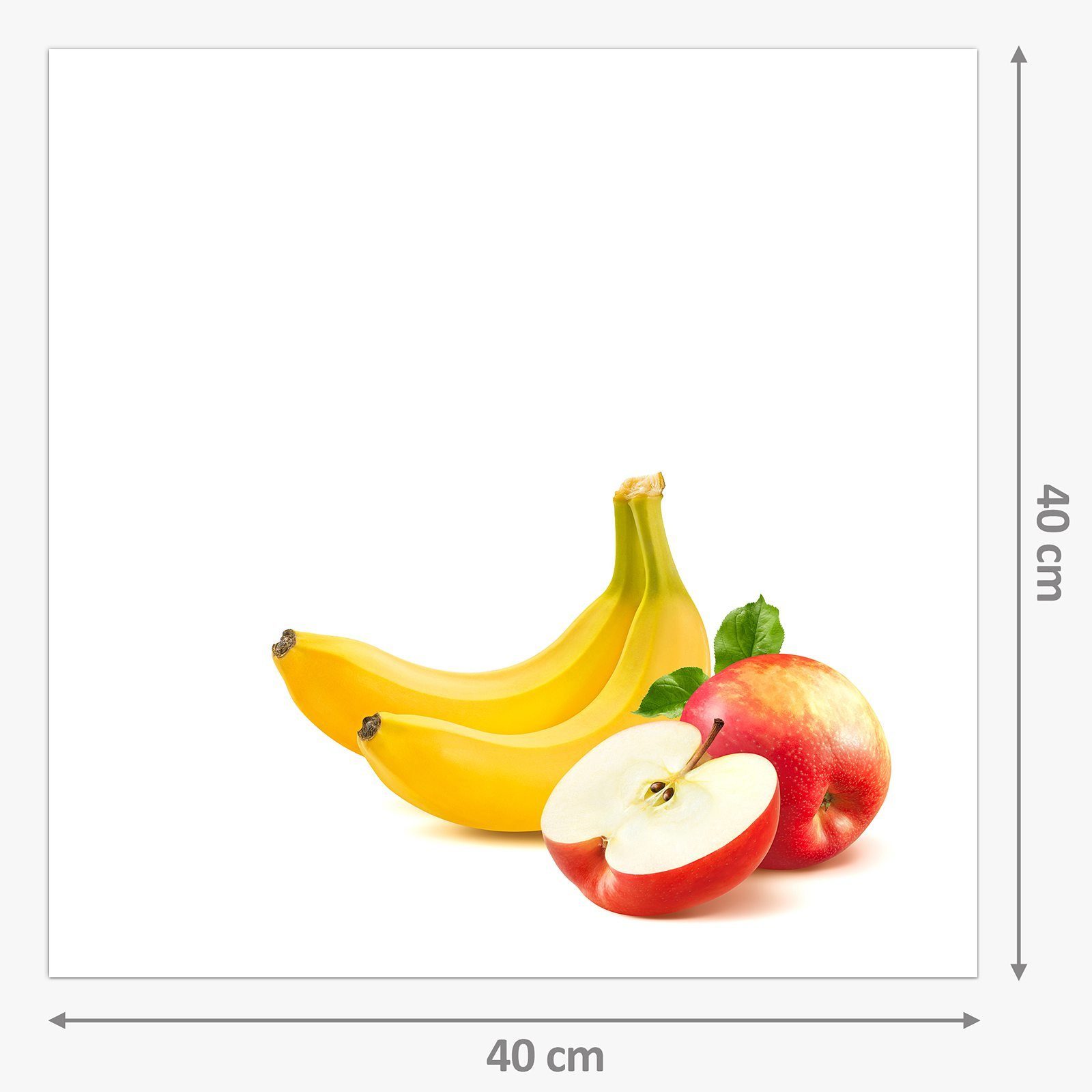 mit Motiv Küchenrückwand Primedeco Glas und Küchenrückwand Spritzschutz Äpfelschnitz Bananen