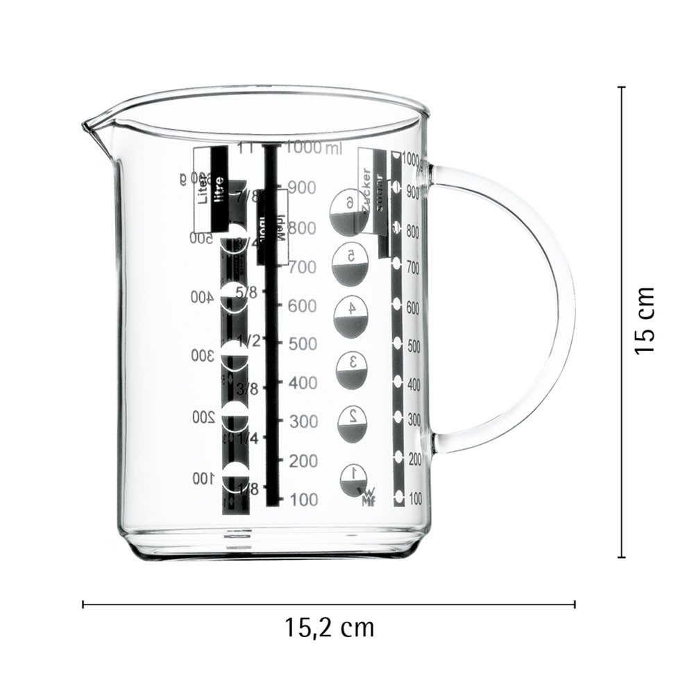 WMF Messbecher Gourmet, Glas, (1-St), Kleinstmengen genau ablesbar