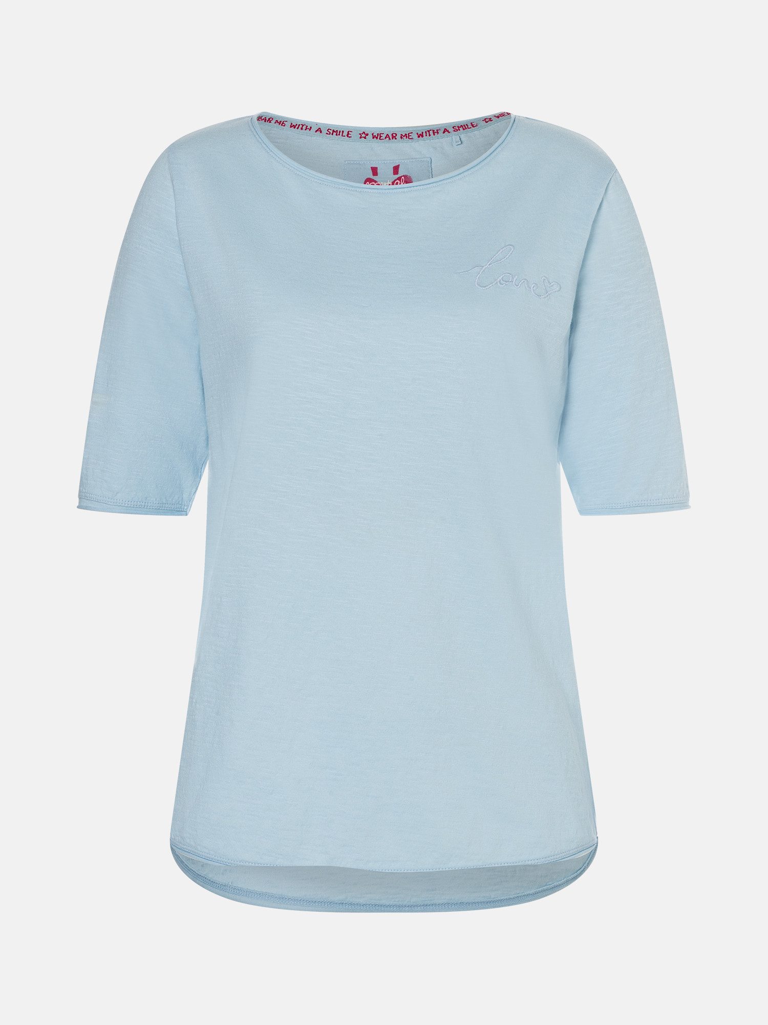 Lieblingsstück Rundhalsshirt CandiceEP mit Statement-Stickerei und im Batik-Look