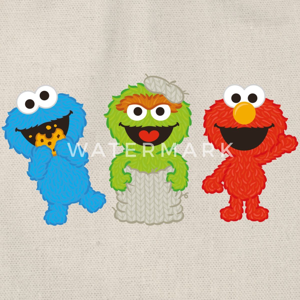 Spreadshirt Turnbeutel Sesamstraße Baby Krümelmonster, Oscar & Elmo Turnbeutel (1-tlg)