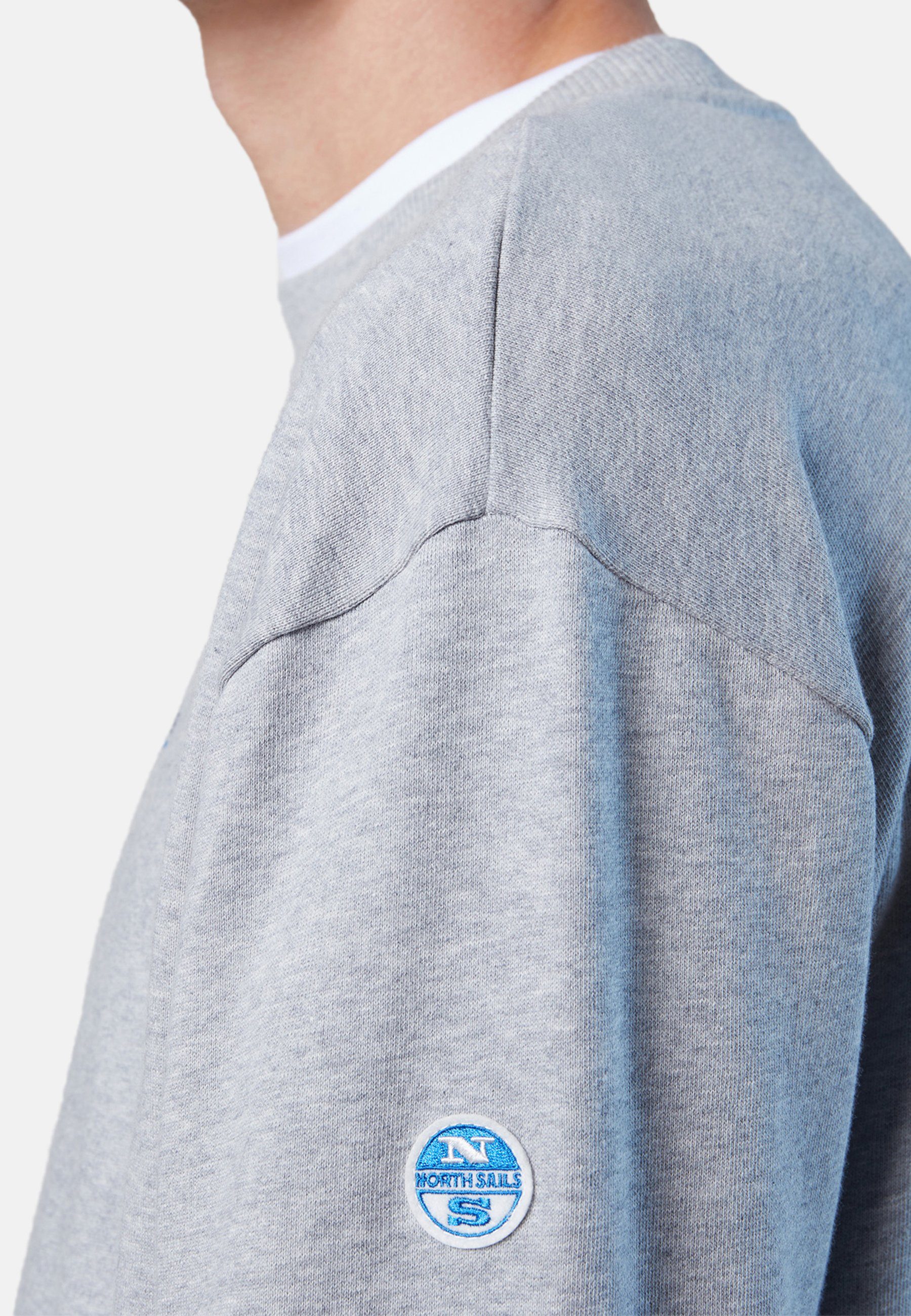 grey Brust-Print Fleecepullover Sails North Sweatshirt mit