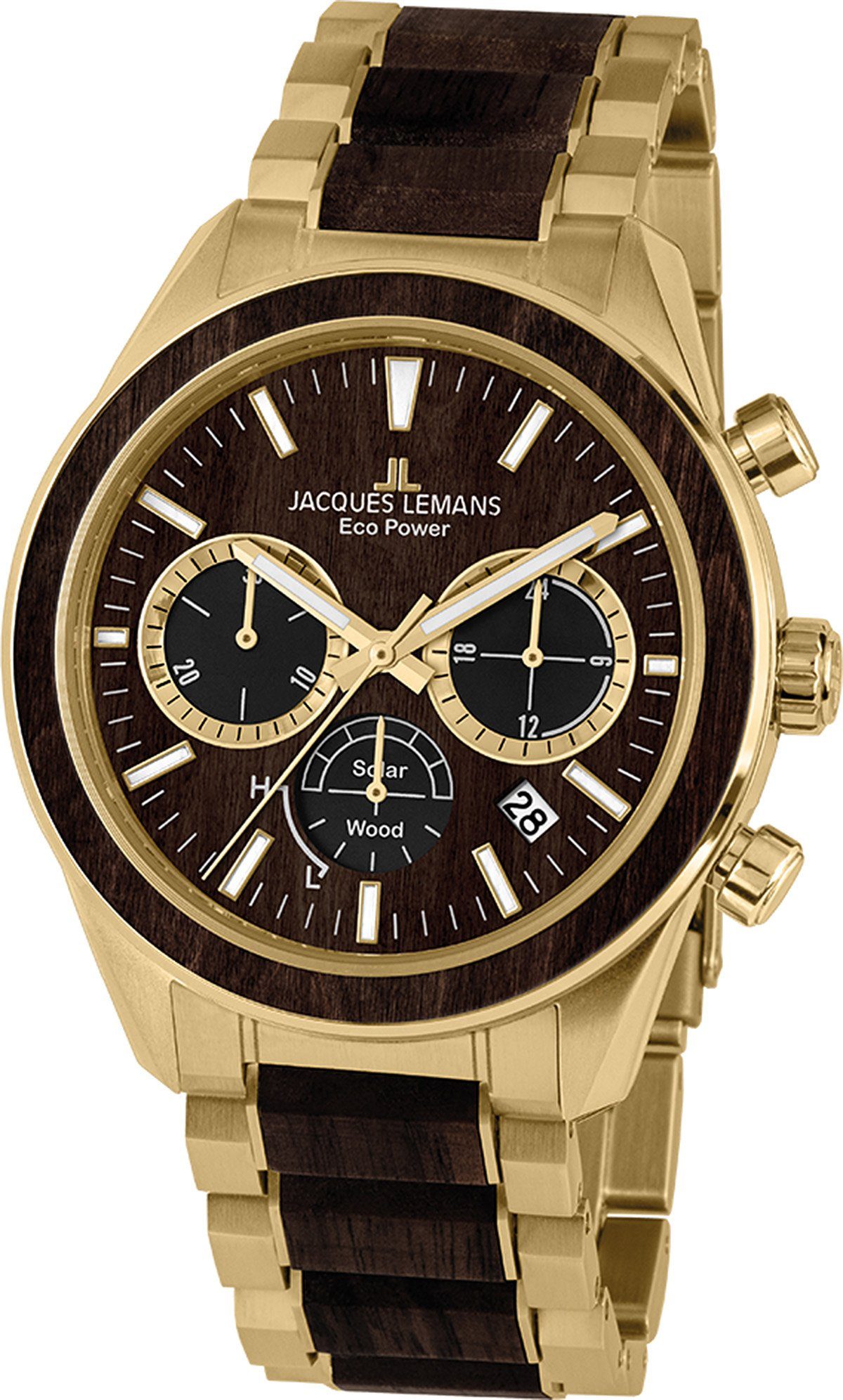 Jacques Lemans Solaruhr Eco Power, gold, schwarz 1-2115L