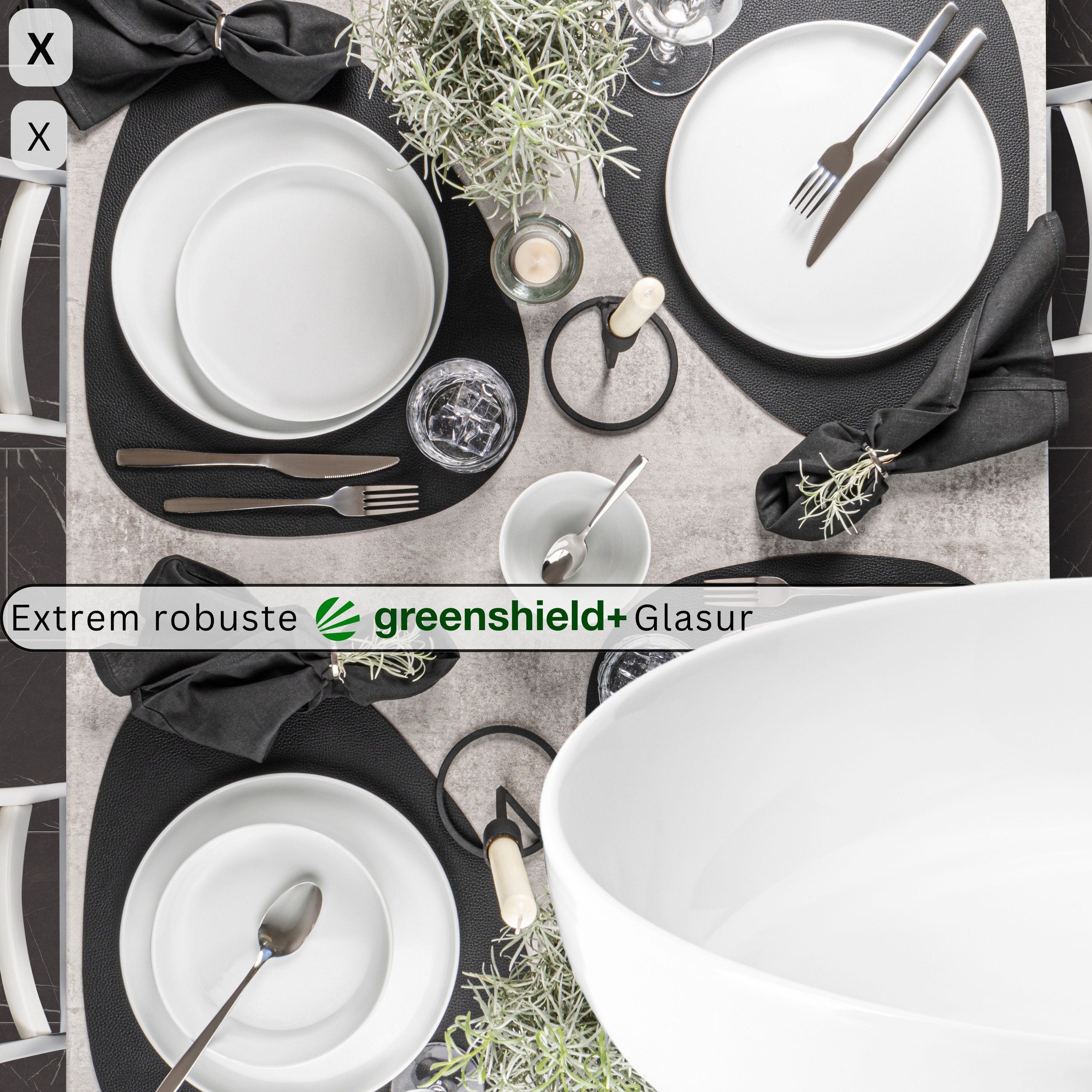 SÄNGER Teller Marlo, (6 St), Marlo, Weiß, Pastaschalen, Porzellan, PREMIUM COLLECTION