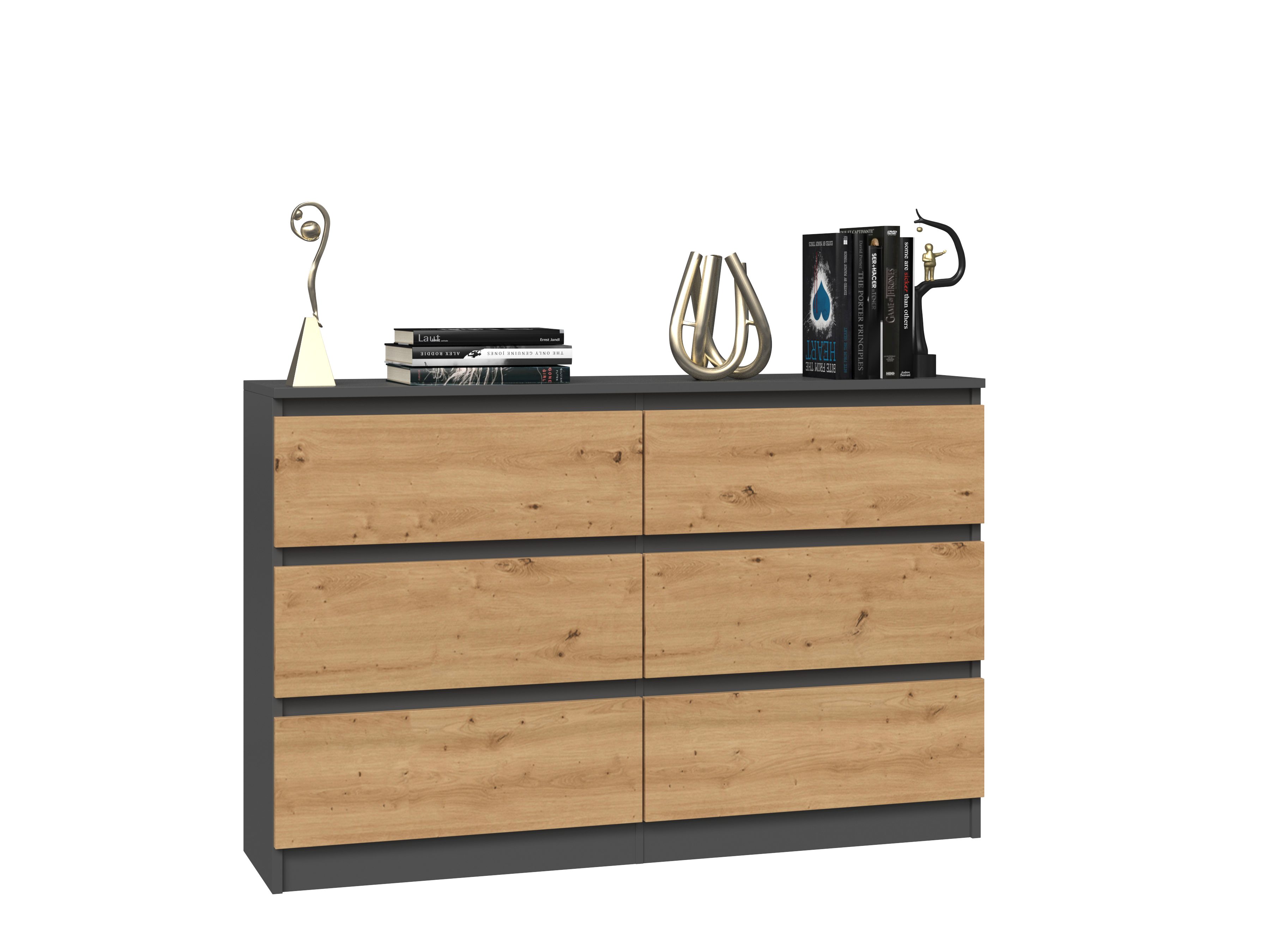 Raumhirsch Furniture Kommode Sideboard 120 cm breit (Maße 30 x 120 x 75 cm, 6 Schubladen), verschiedene Farben