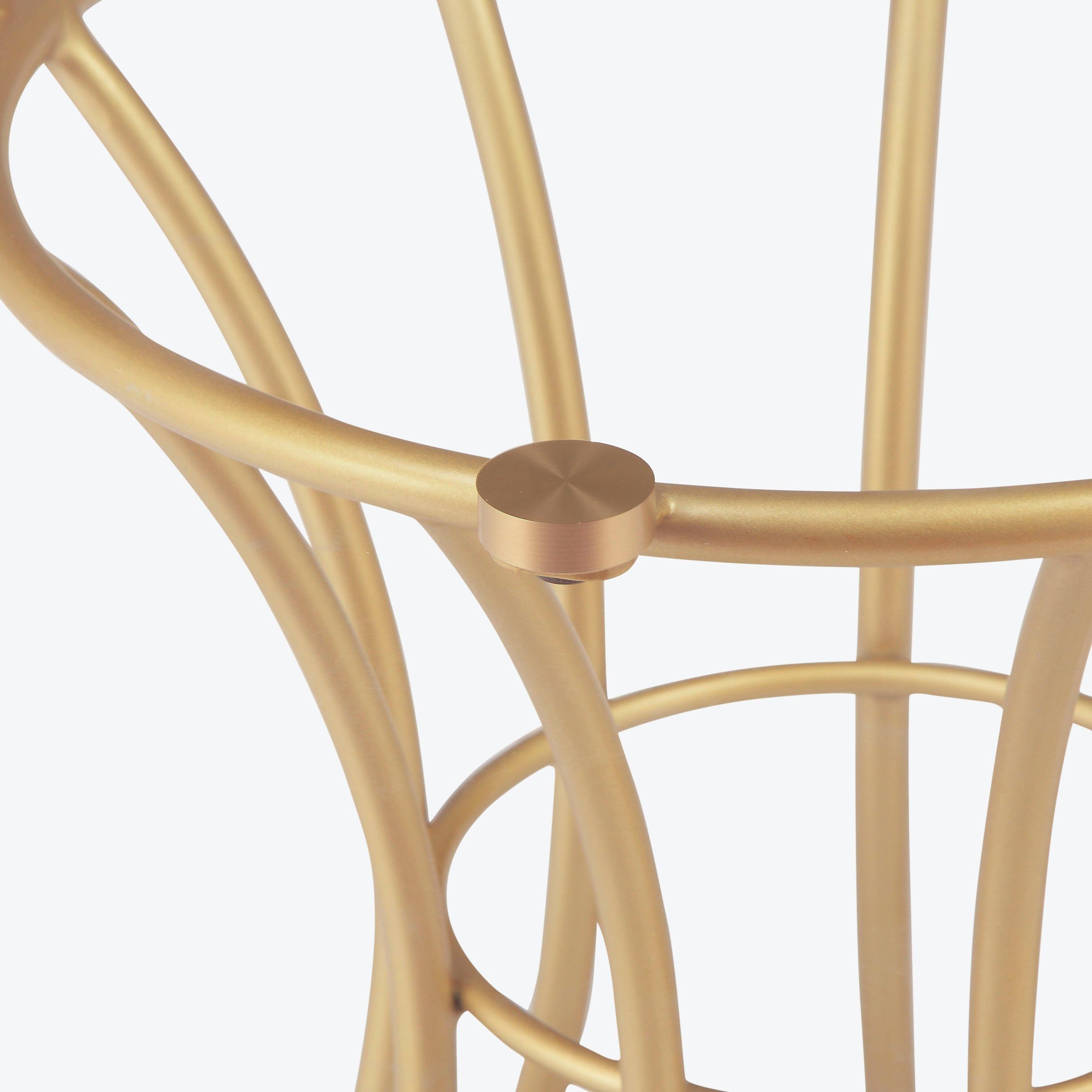 Design mit Couchtisch golden Tischplatte in Danice, modernem runder | gold/klar Leonique