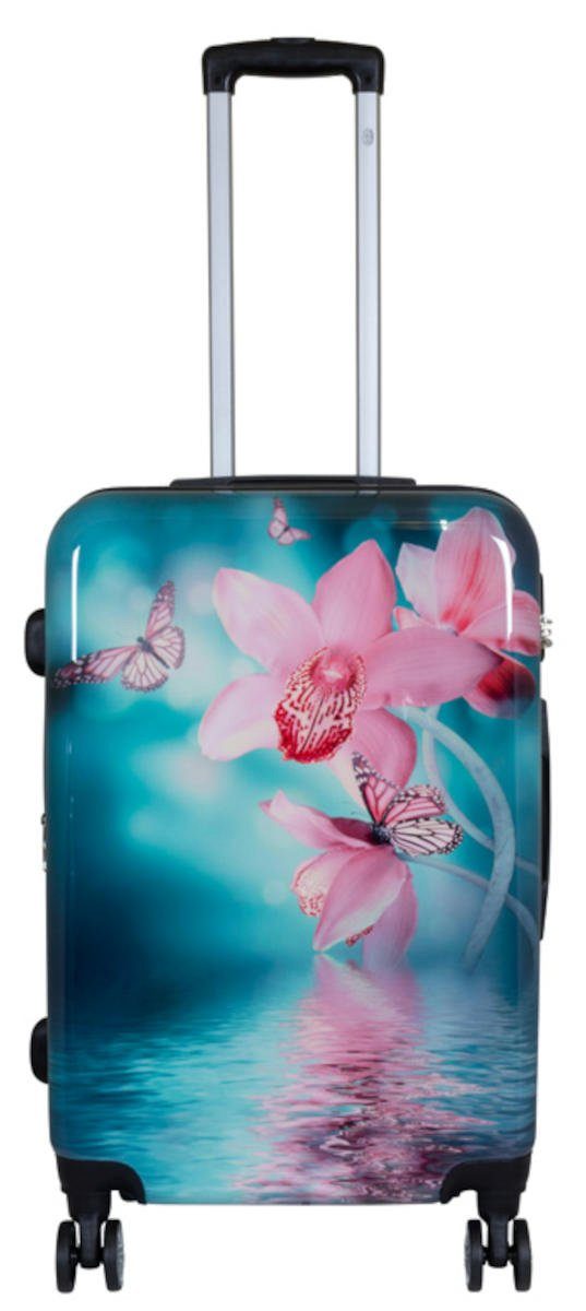 Warenhandel König Hartschalen-Trolley Orchidee, 4 Rollen, günstig online kaufen