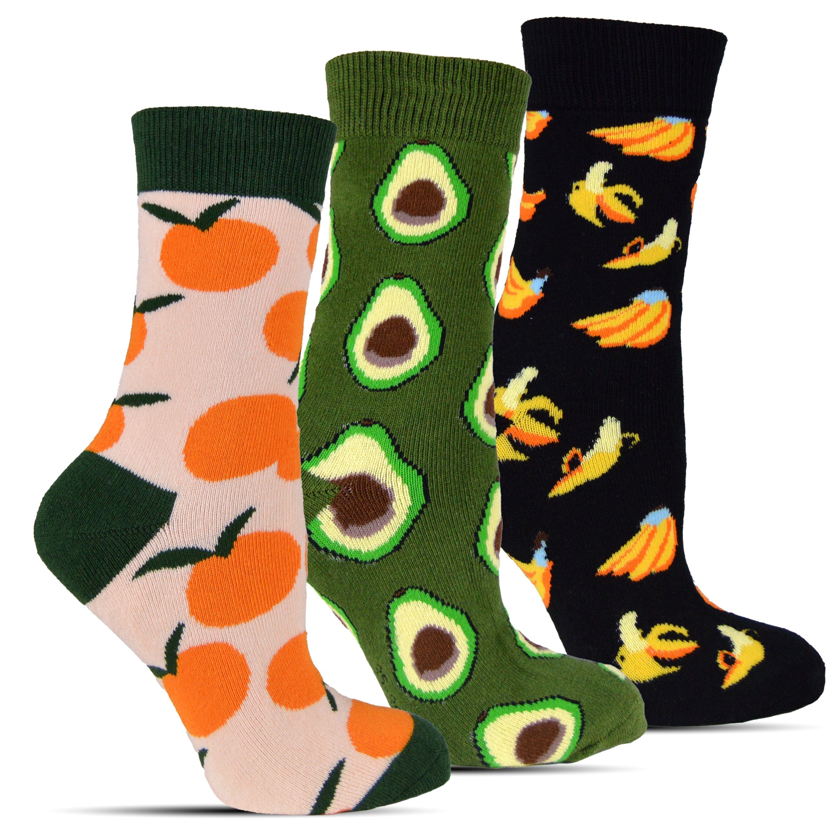Frostfighter Thermosocken Damen Зимние носки (6-Paar) mit Innenfutter, weiche warme bunte lustige Носки Strümpfe