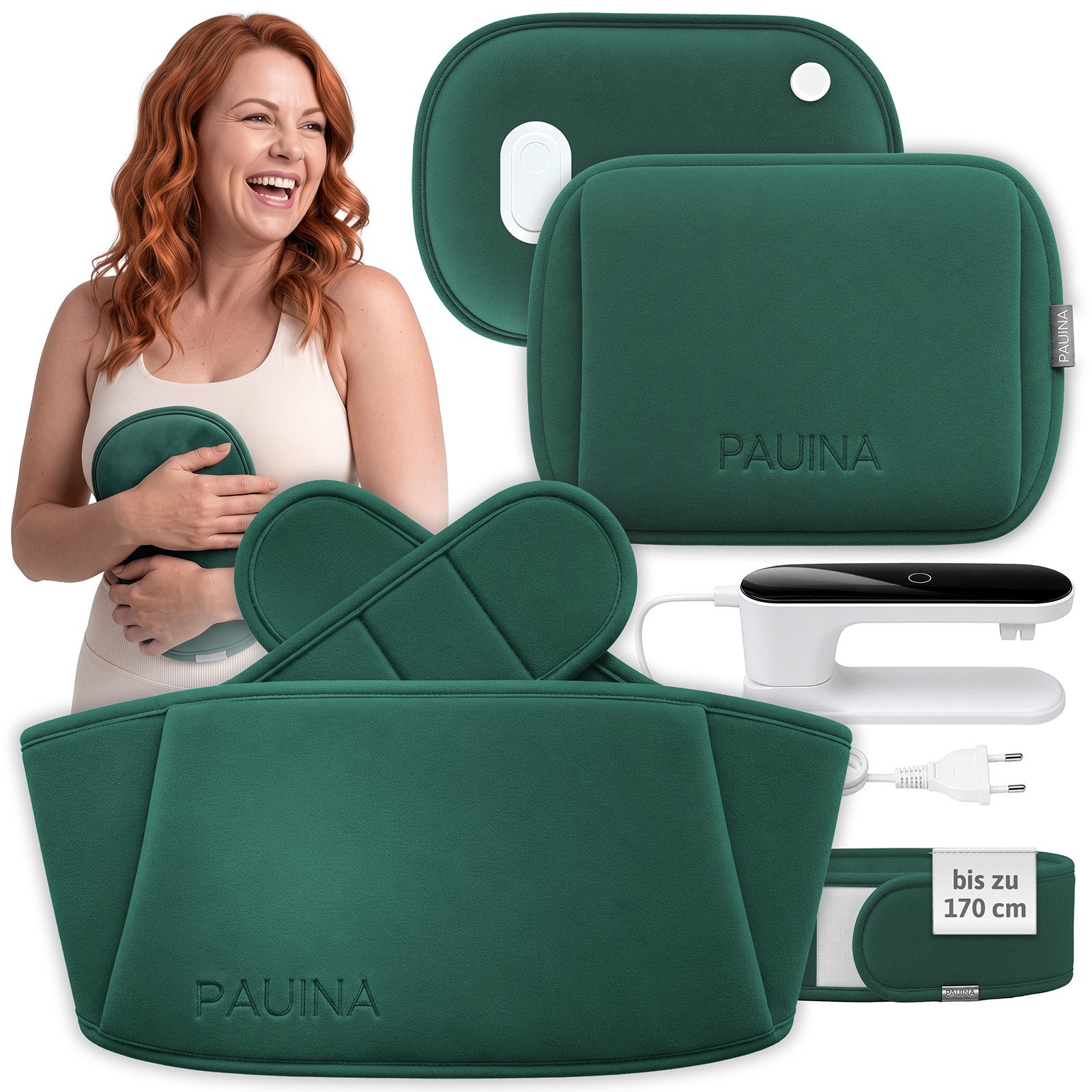 Pauina Wärmflasche die smarte Wärmflasche, 5-teiliges Set, bis zu 10 Std. Wärme, (Leistung 380 Watt, 220-240 V~, 50/60 Hz), Auslaufsicher