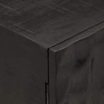 vidaXL Nachttisch Nachttisch Schwarz 40x30x50 cm Massivholz Mango und Eisen