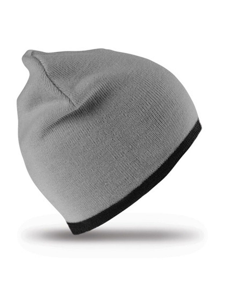Winter Grey/Black Hat Mütze Strickmütze Waschbar Beanie Fit Goodman Fashion Design Wendbar