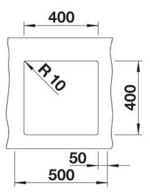 Blanco Granitspüle ROTAN 400-U, eckig, 46/43 cm, (1 St), erhältlich in mehreren Farben