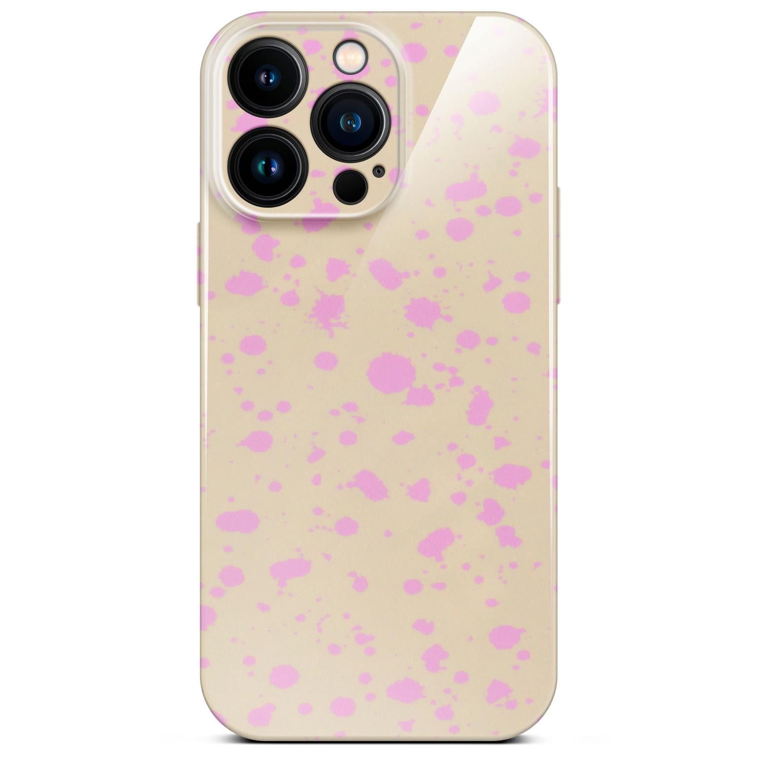 ONEFLOW Handyhülle für iPhone 14 Pro Max Splash Cover Flecken Creme Pink 6,7 Zoll, Hülle mit Design Muster Designer Case Kameraschutz Handy Schutzhülle