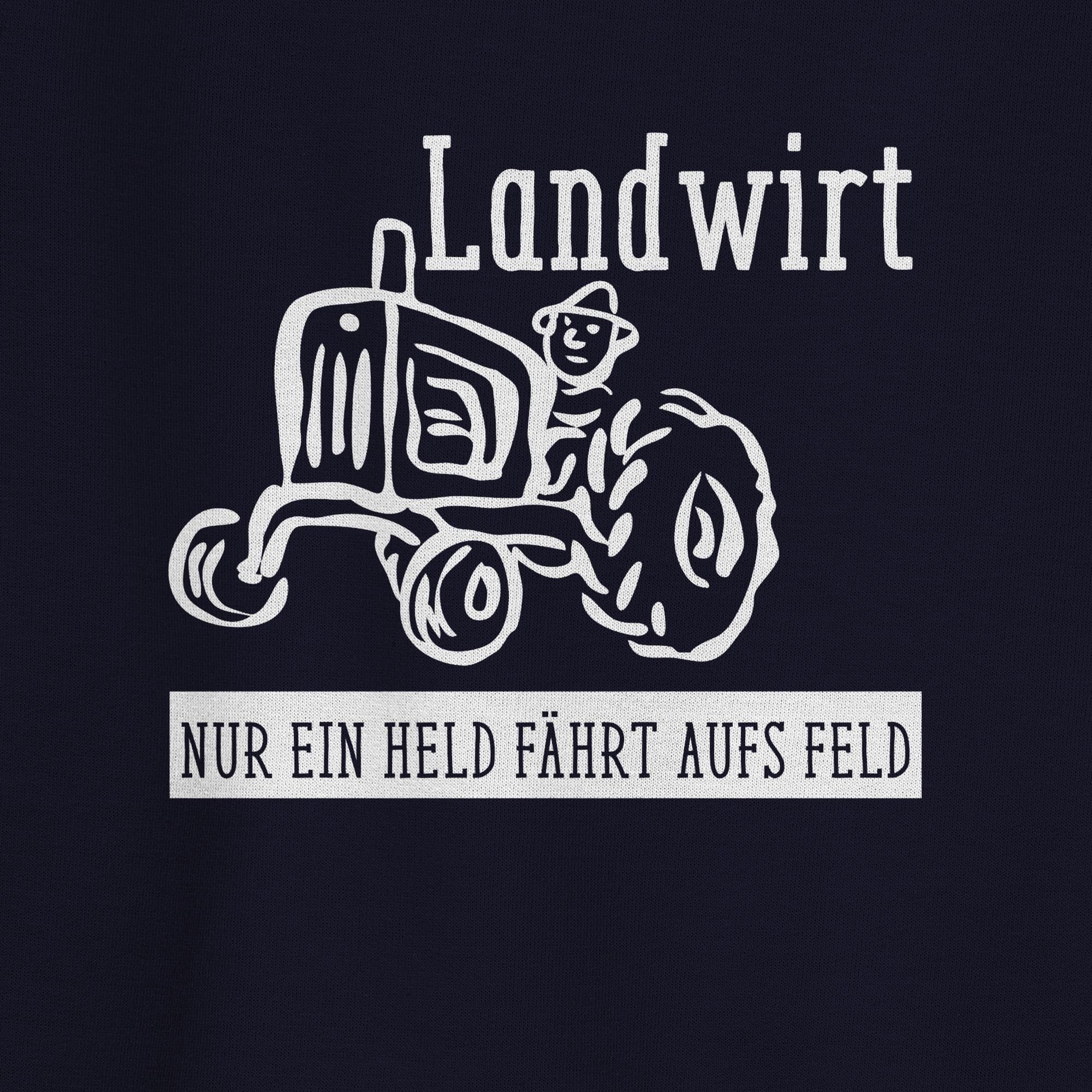 Shirtracer Sweatshirt Nur ein 3 (1-tlg) Dunkelblau Landwirt Feld geht aufs Geschenk Held Bauer
