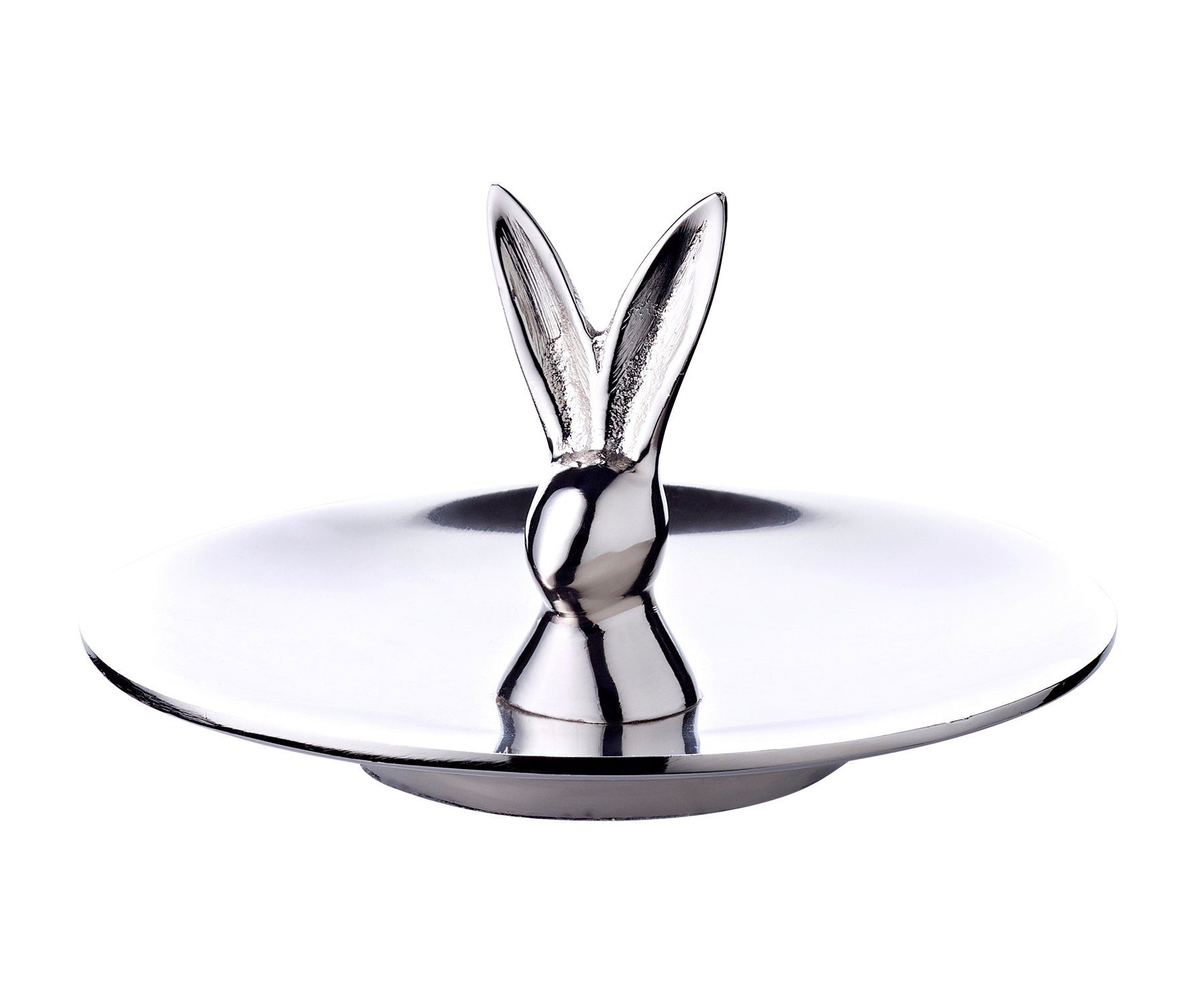 EDZARD Servierschale Louis, Aluminium, Schale mit dekorativer Hasenfigur