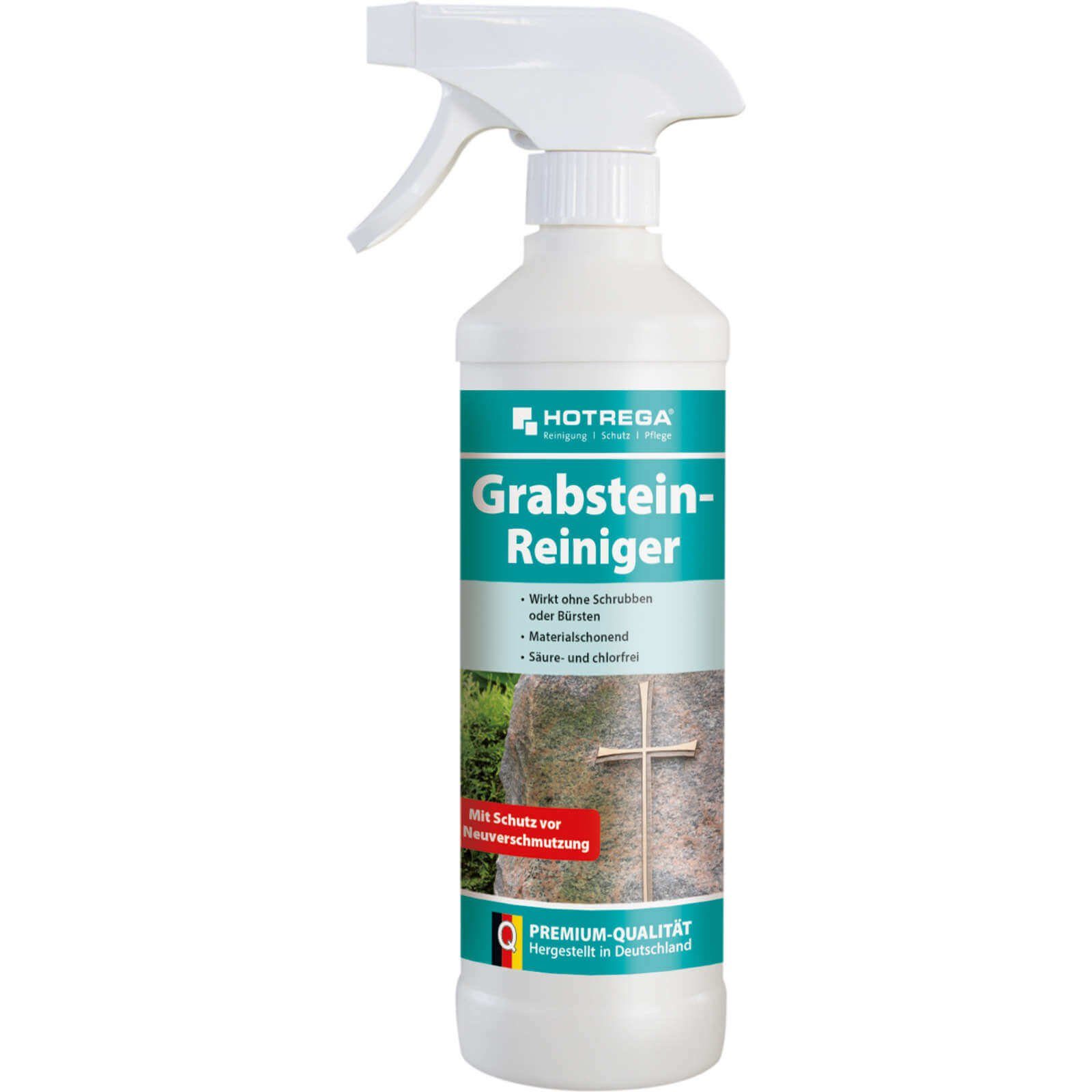 HOTREGA® Grabsteinreiniger Steinreiniger Grünbelagentferner Grabreiniger 500ml Grünbelagentferner