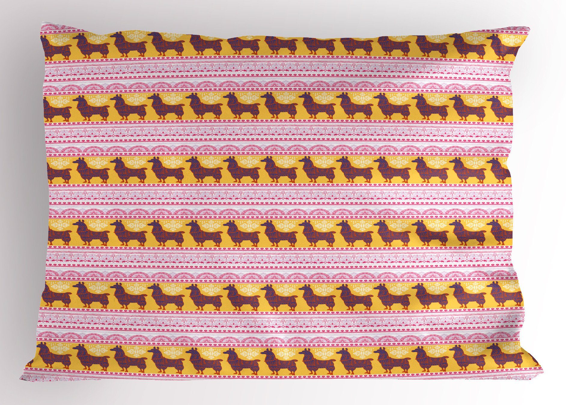 Kissenbezüge Dekorativer Standard King Size Gedruckter Kissenbezug, Abakuhaus (1 Stück), orientalisch Zier Alpaka oder Lama