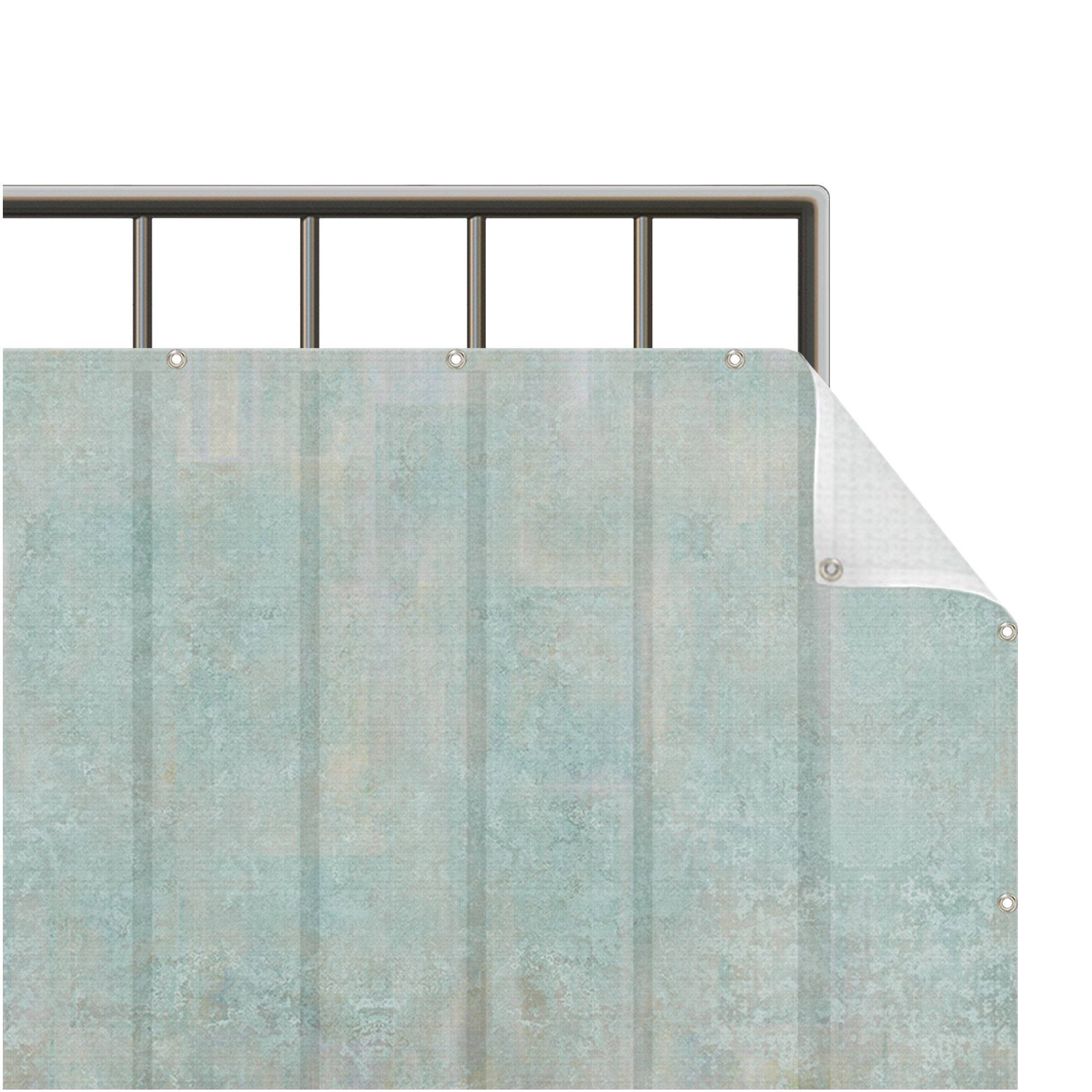 Bilderdepot24 Balkonsichtschutz Sichtschutz Balkon Vintage Rustikales Betonmuster Mint (1m bis 10m fein gelochter Sichtschutz aus Mesh für Geländern & Zäunen, Fertig geöst, inkl. Kabelbindern zur Anbringung) Sichtschutz Terrasse Balkontuch Balkonverkleidung Windschutz Terrasse