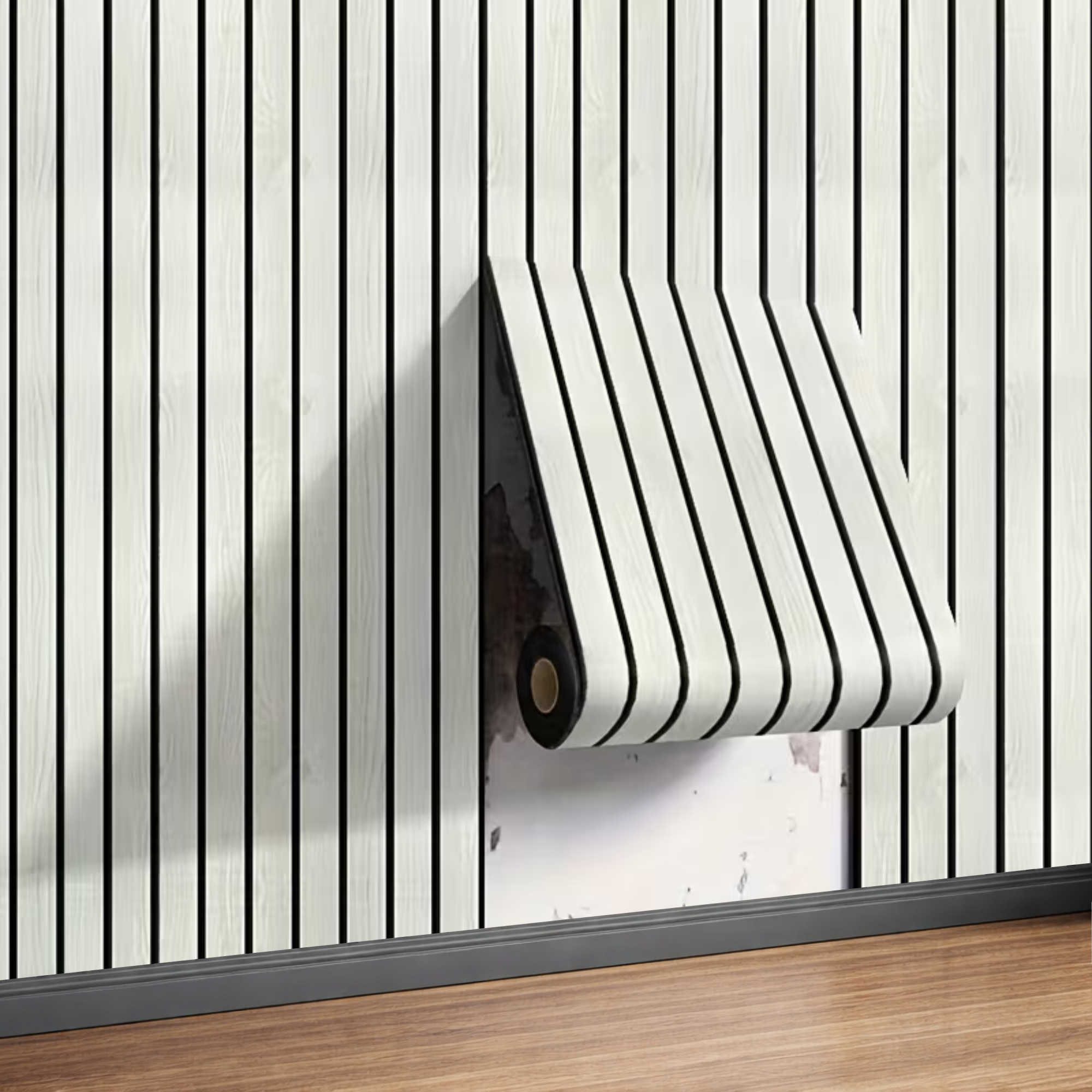 Nomiro Wandpaneel Akustikpaneel selbstklebend Holzoptik 3D Wandpaneel Lamellen 300x40cm, BxL: 40x40 cm, 1,2 qm, (1-tlg)