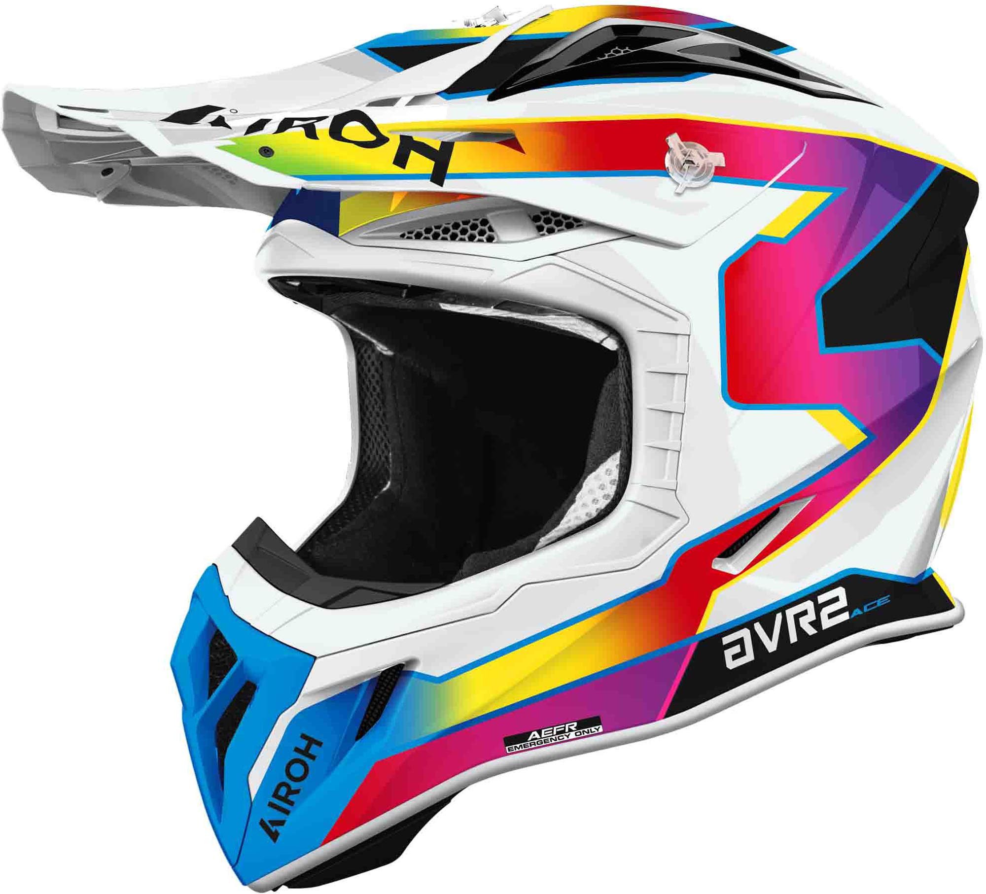 Airoh Motocrosshelm Aviator Ace 2 Sunrise Motocross Helm, vorbereitet für Kommunikationssystem,geeignet für Brillenträger,i