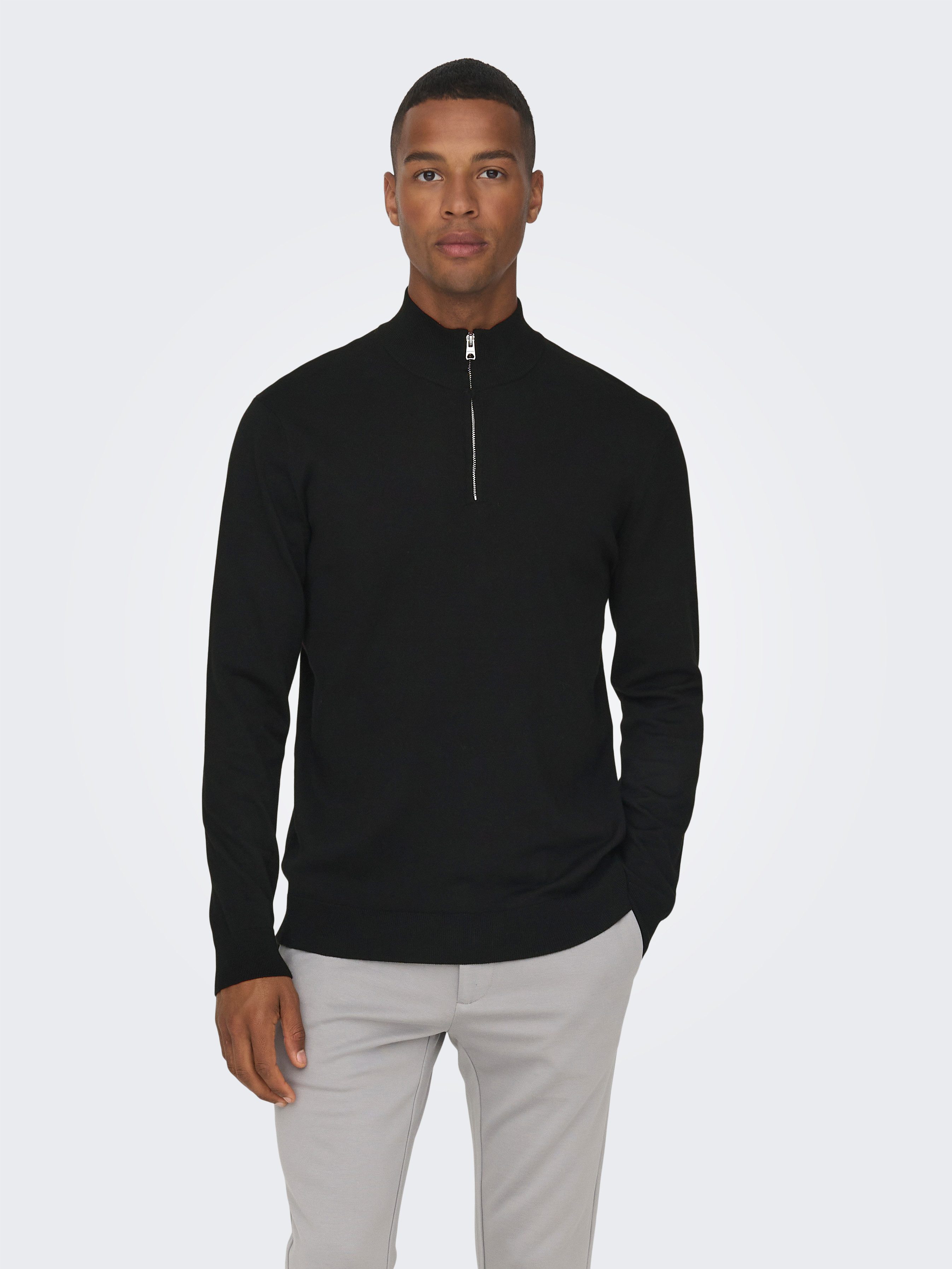 ONLY & SONS Strickpullover ONSWYLER LIFE REG 14 HALF ZIP KNIT NOOS günstig online kaufen