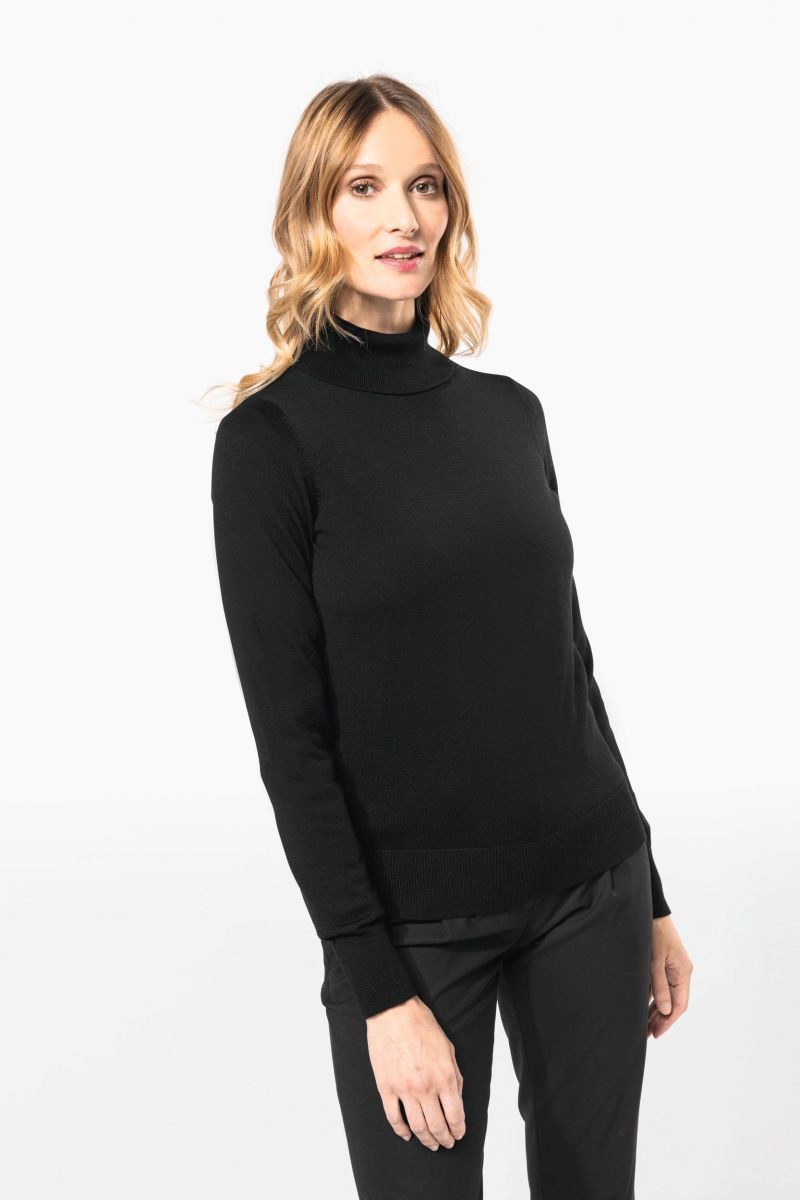 Kariban Sweatshirt Merino-Damenpullover mit Rollkragen