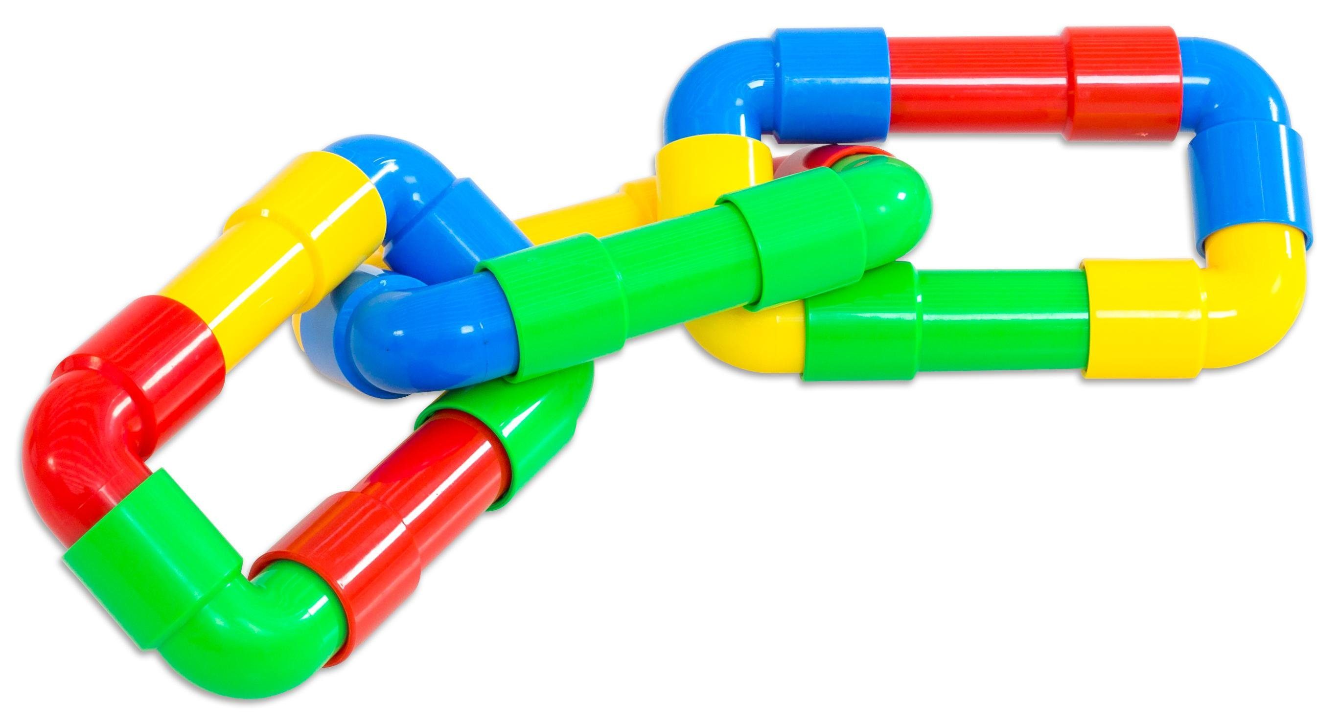 Betzold Steckspielzeug Steckrohre, 80-tlg. – Bau- und Spielset Kinder Motorik