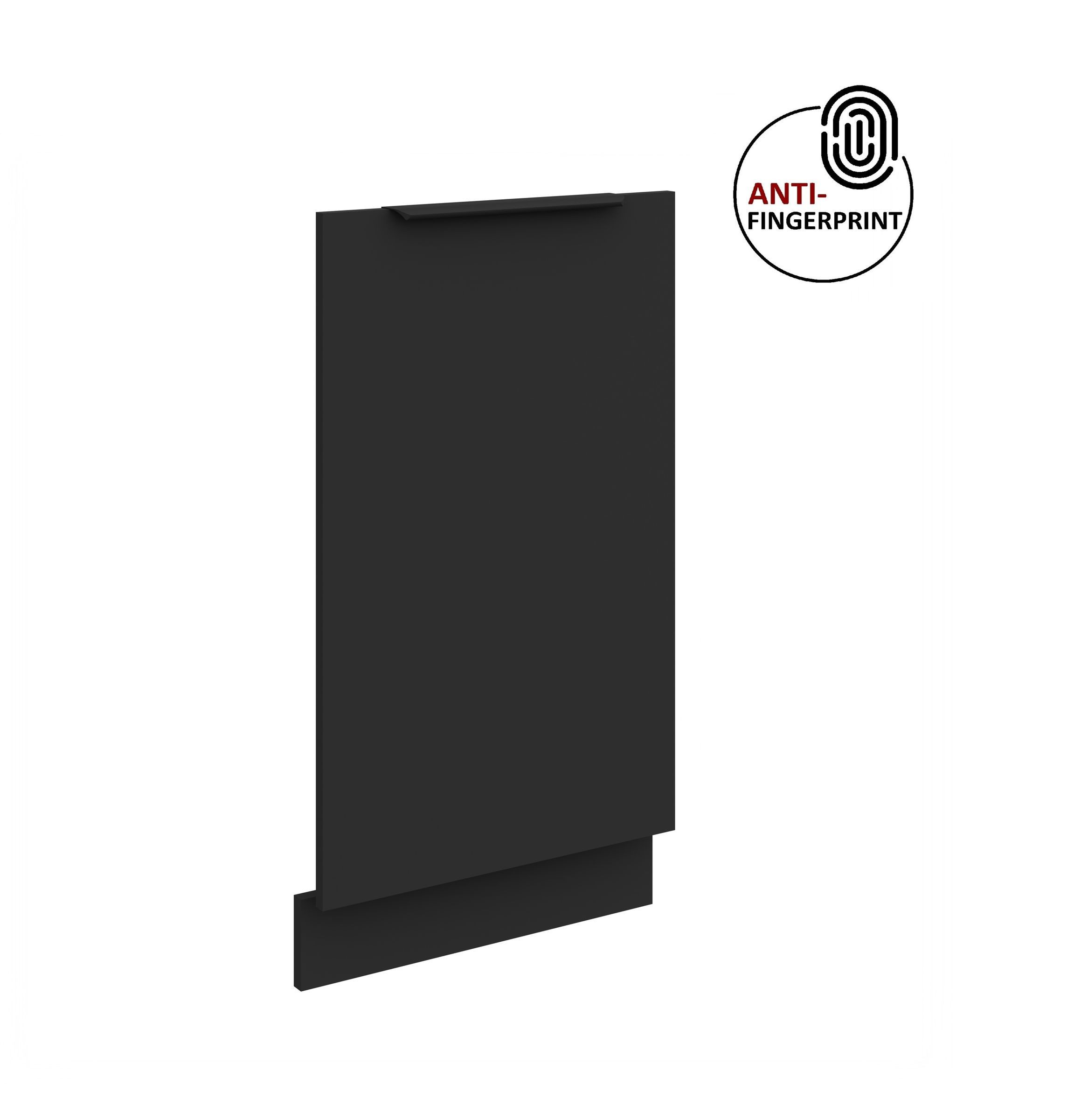 Küchen-Preisbombe Frontblende für vollintegrierten Geschirrspüler 45 cm Küche ARIA Schwarz matt (Frontblende Geschirrspüler integriert, 1 St), Modern