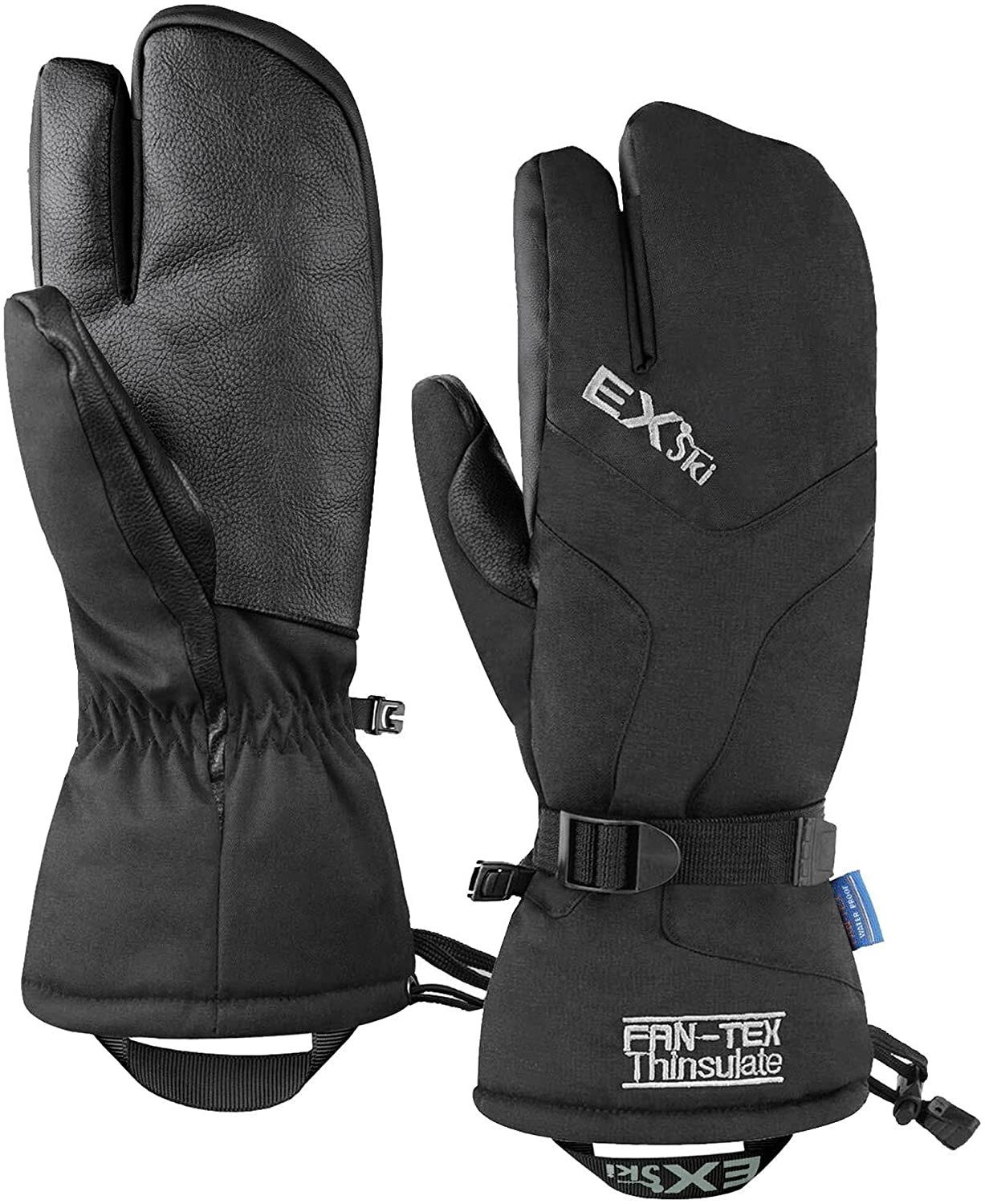 Daskoo Skihandschuhe Winter Fahrrad Handschuhe Winterhandschuhe (Pack) Ski Wasserdicht Stil 1 schwarz