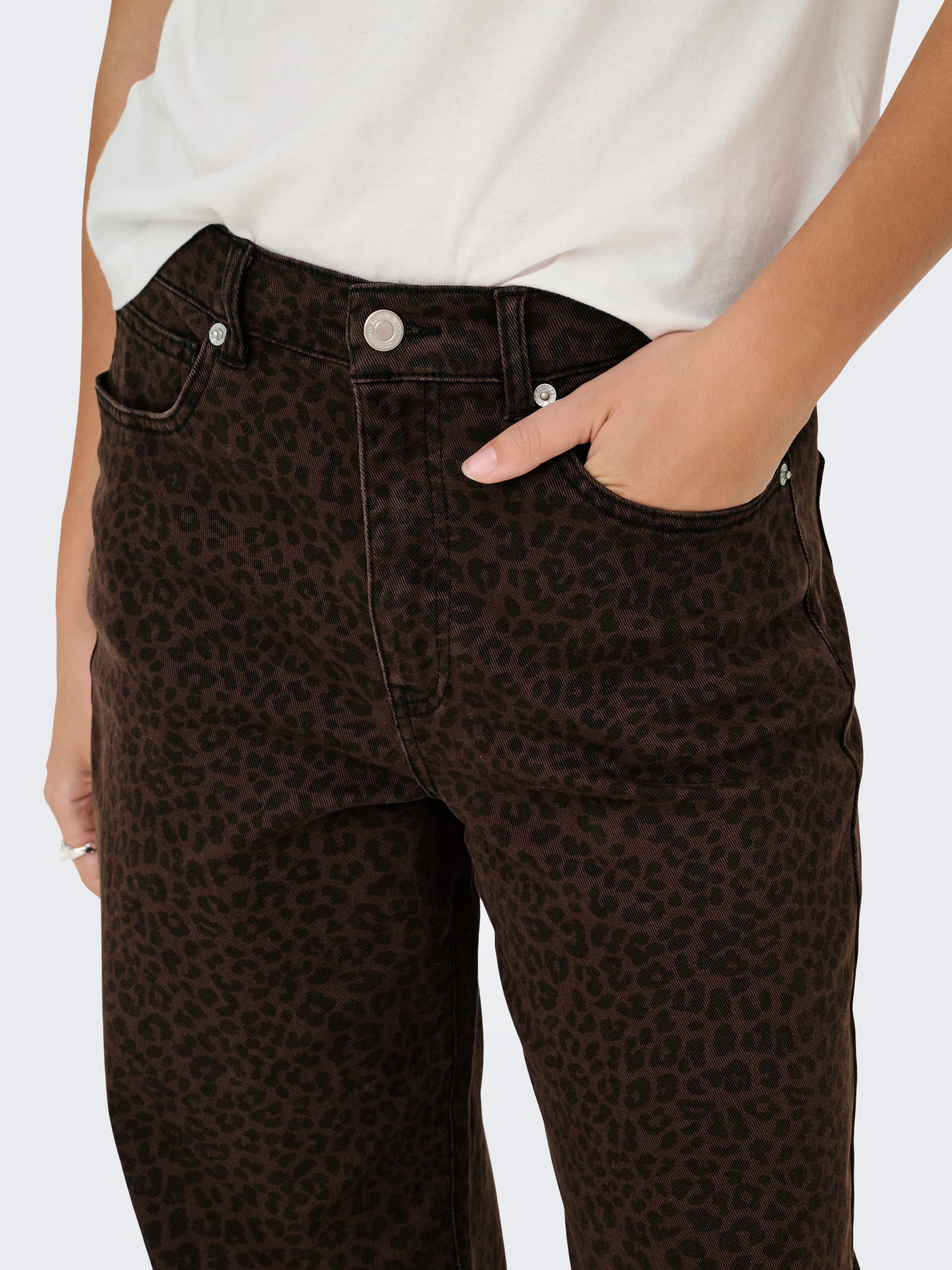 ONLY High-waist-Jeans ONLMADISON HW WIDE ANIMAL PANT PNT Baumwollmischung – Bild 2 von 5
