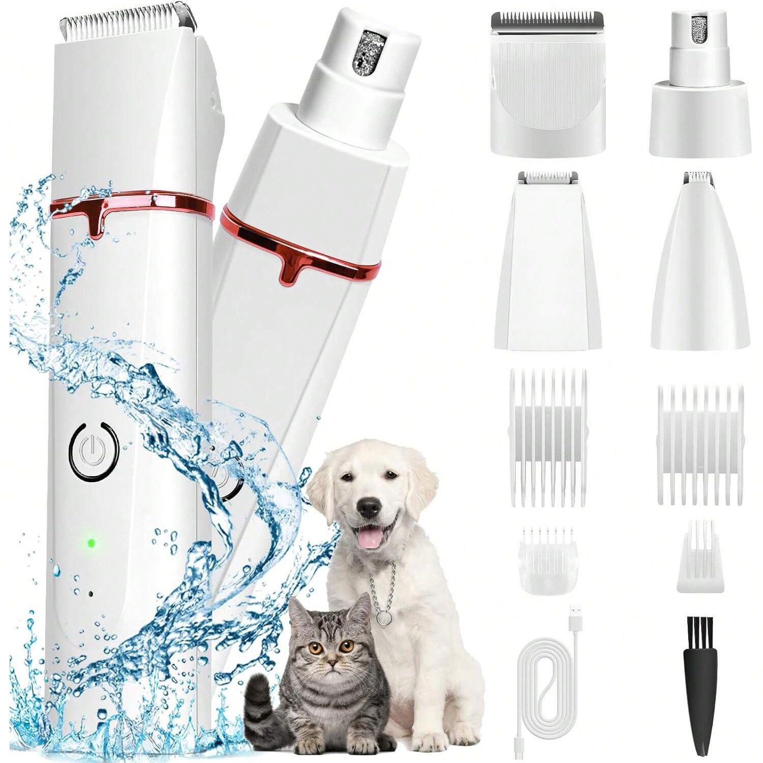 Hundeschermaschine 4 In 1 Elektrische Tierhaarschneider-Sets, Katzenhaarschneider