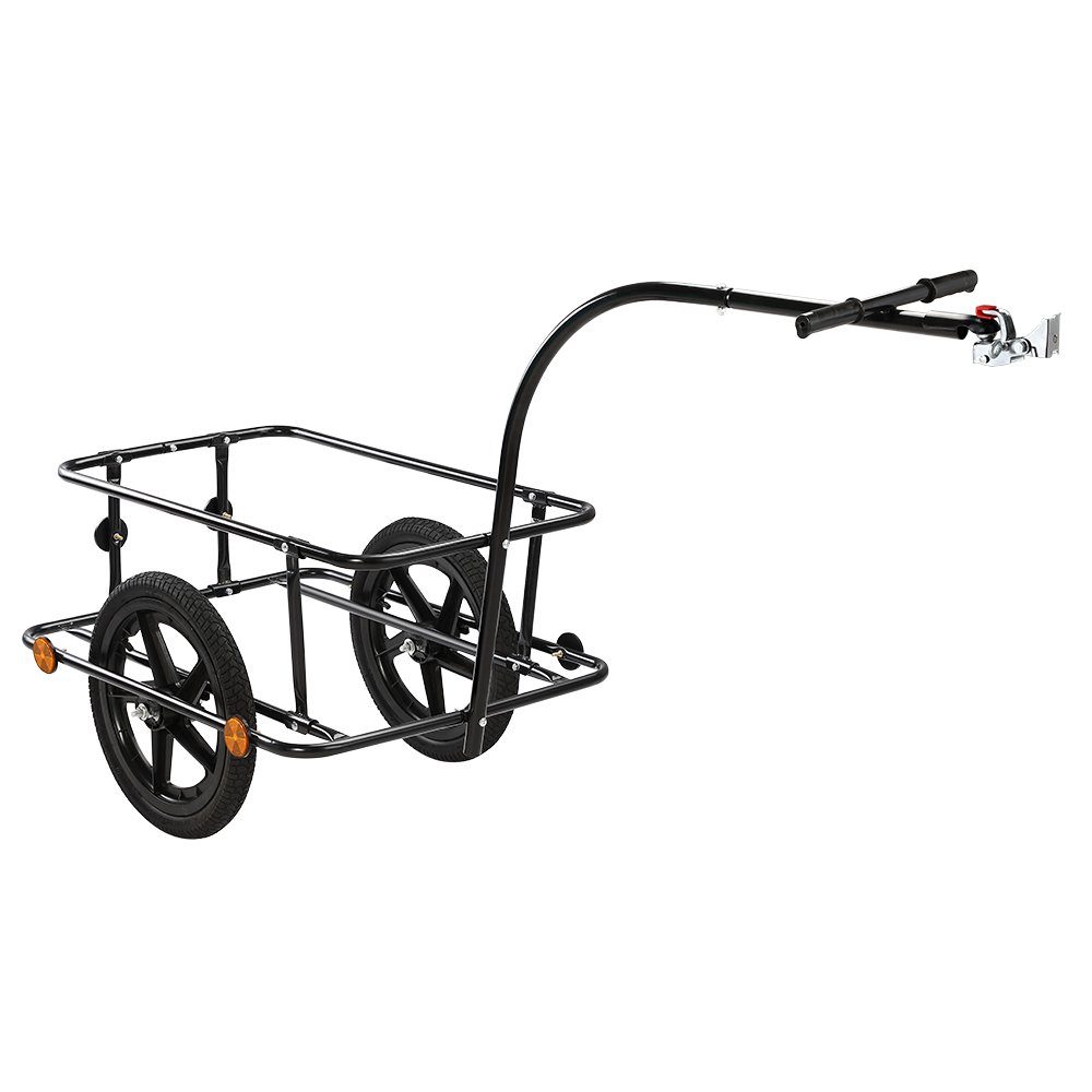 monzana bicycle cargo trailer, bicycle trailer with 90L plastic tub including coupling