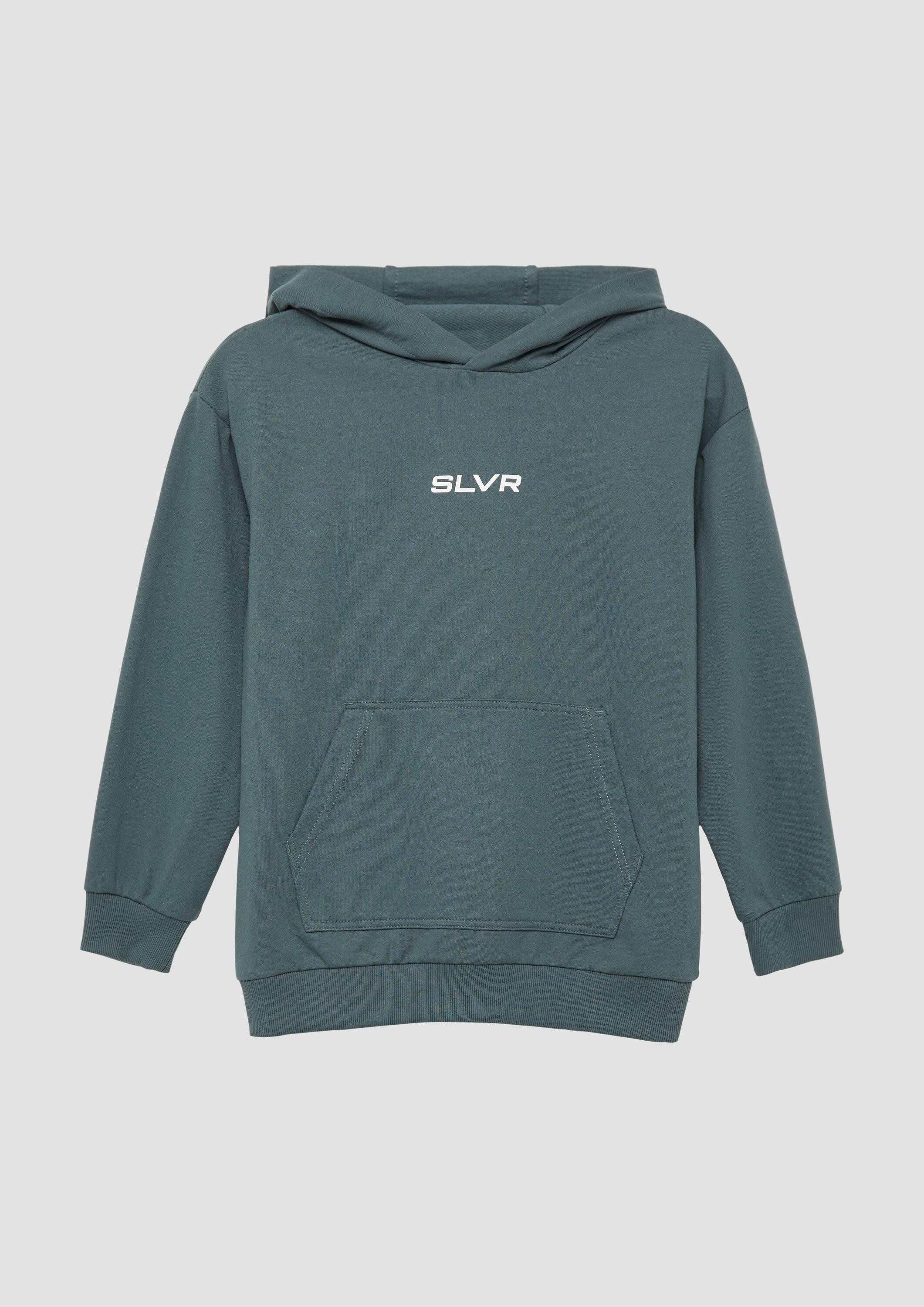 s.Oliver Sweatshirt Sweatshirt Unisex Kapuzen-Sweatshirt mit Känguru-Tasche und Frontprint