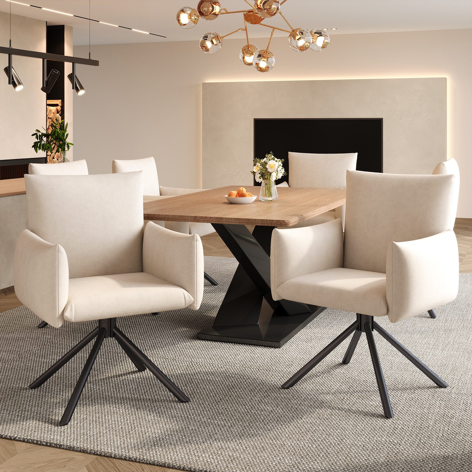 KLAM HOME Esszimmerstuhl Stuhlset Moderner 360° günstig online kaufen
